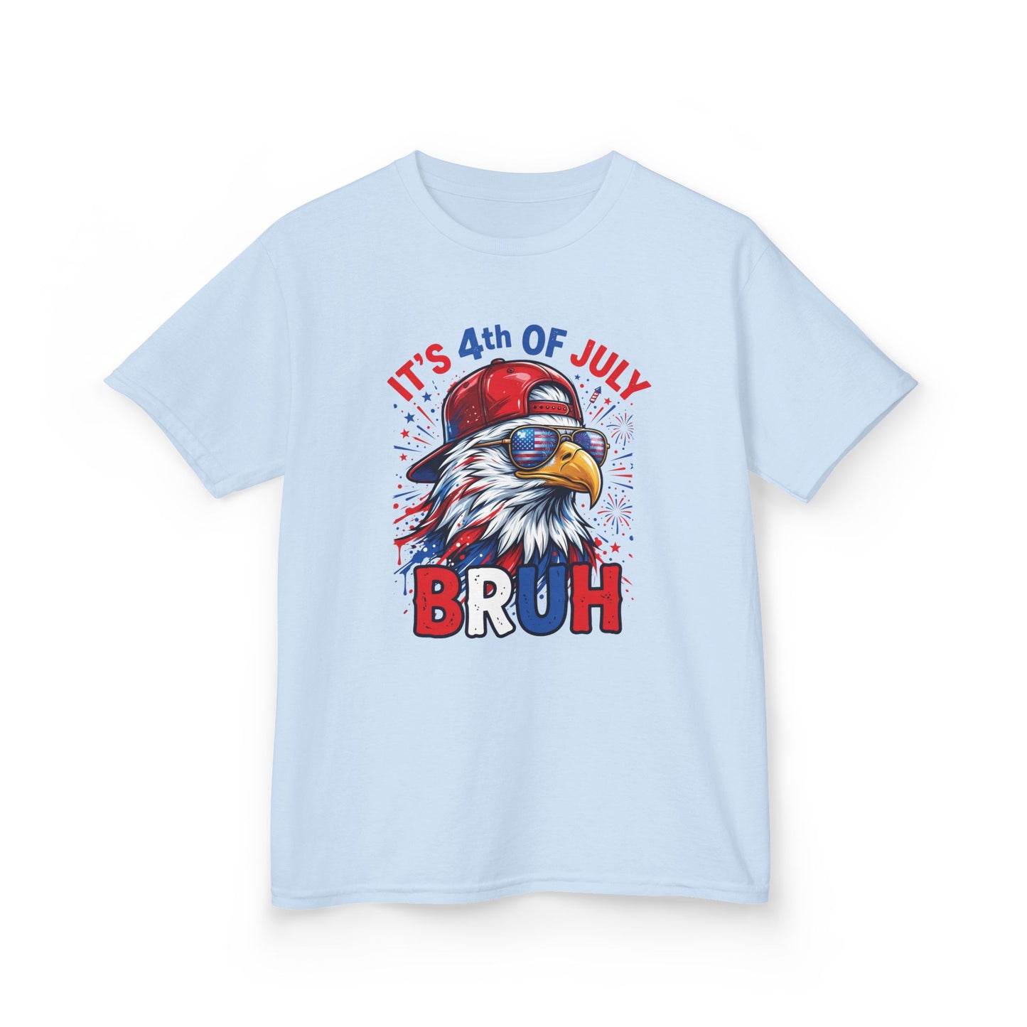 Kids 4th of July T-Shirt – 'It's 4th of July BRUH' Patriotic Eagle Tee