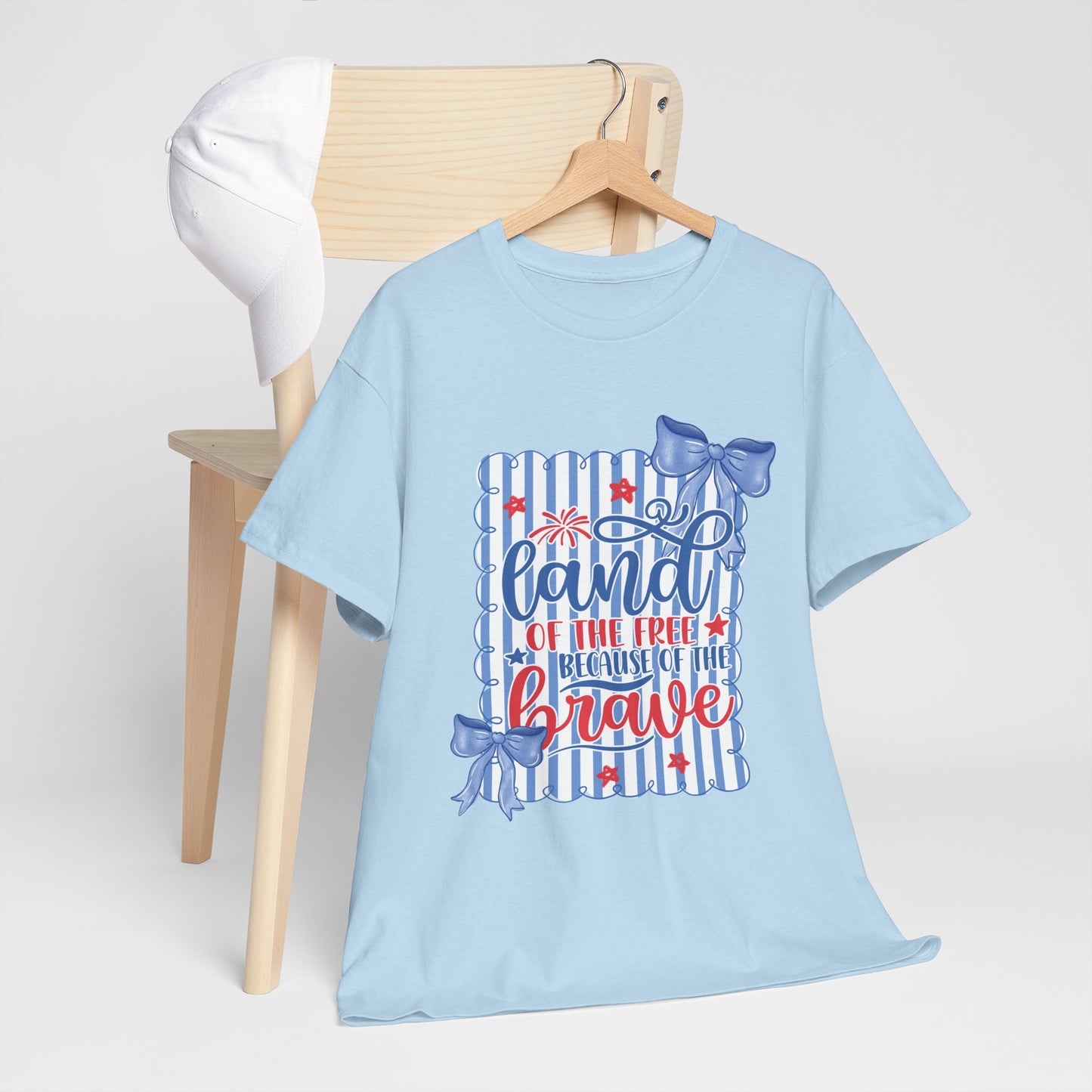 Land of the Free Tee — Patriotic Blue Ribbon Family Shirt