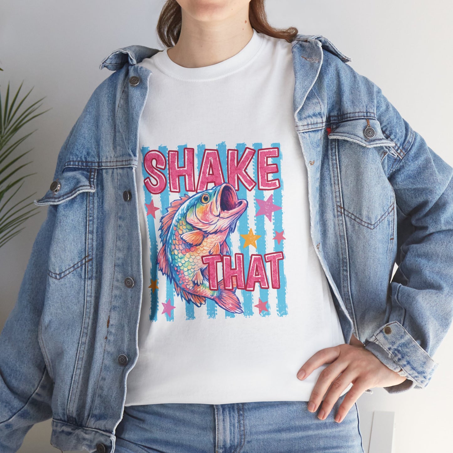 Shake That Trout T-Shirt — Retro Neon Fishing Tee