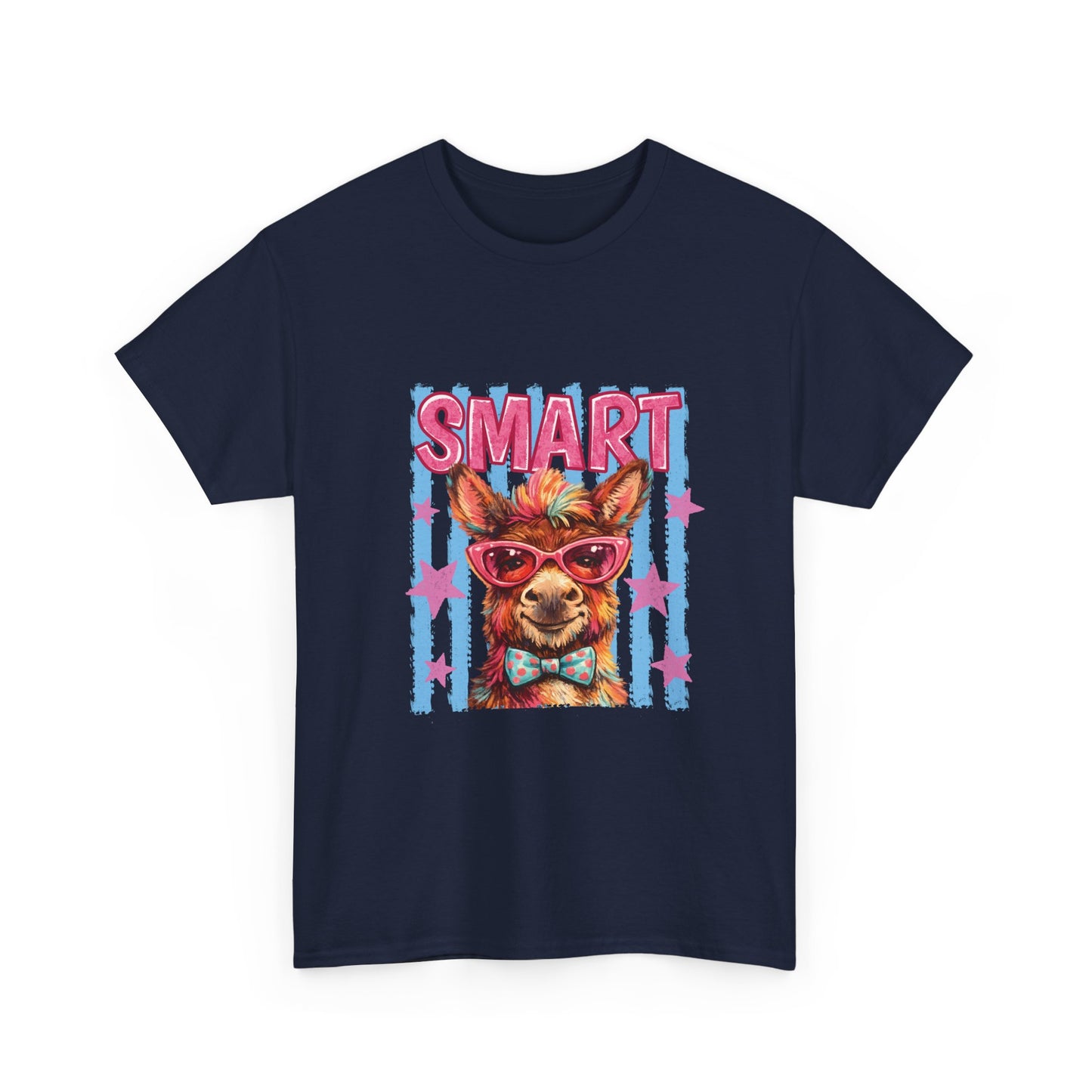 Smart Donkey Graphic Tee - Funny Nerdy Animal T-Shirt with 'SMART' Design