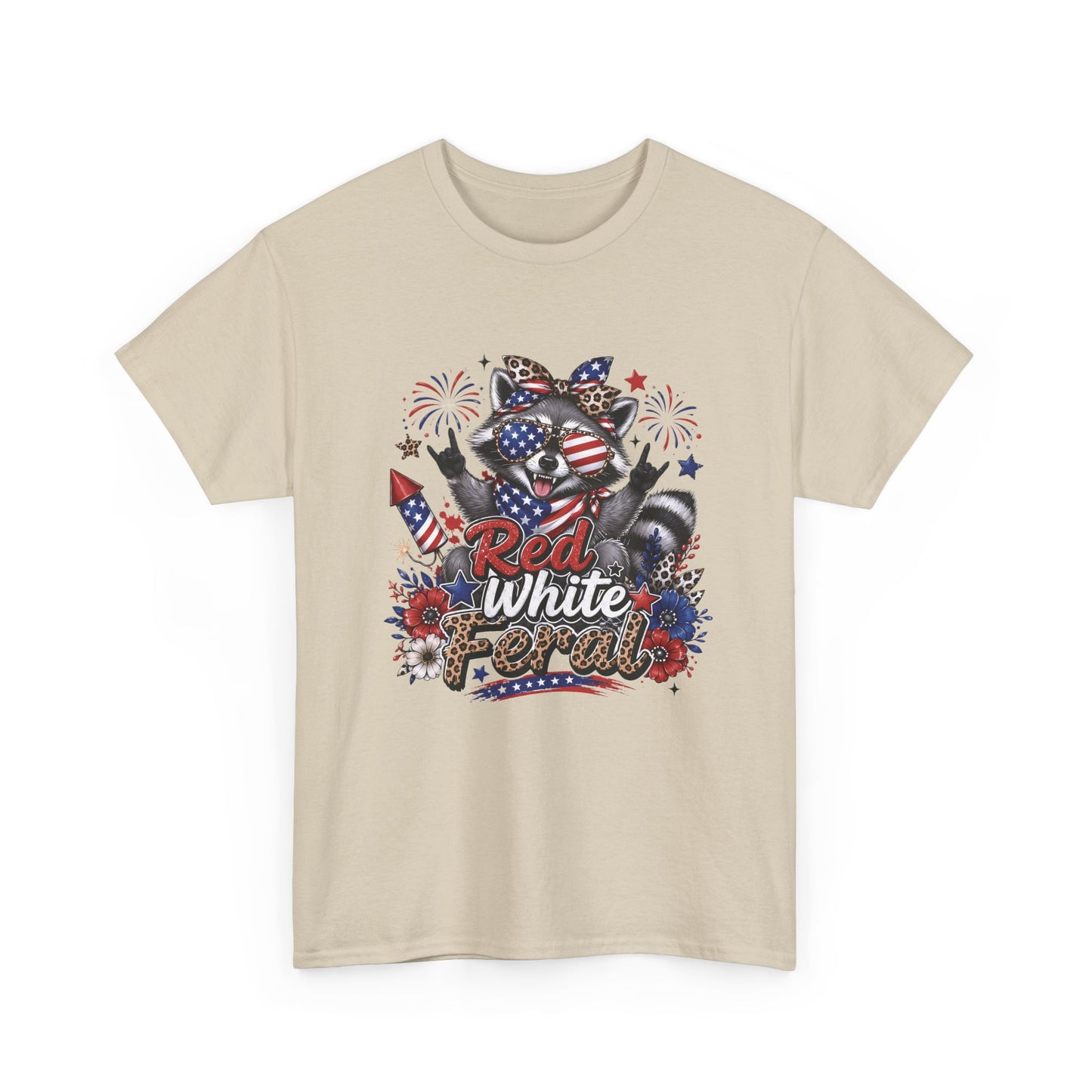 Patriotic Raccoon 'Red White & Feral' T-Shirt