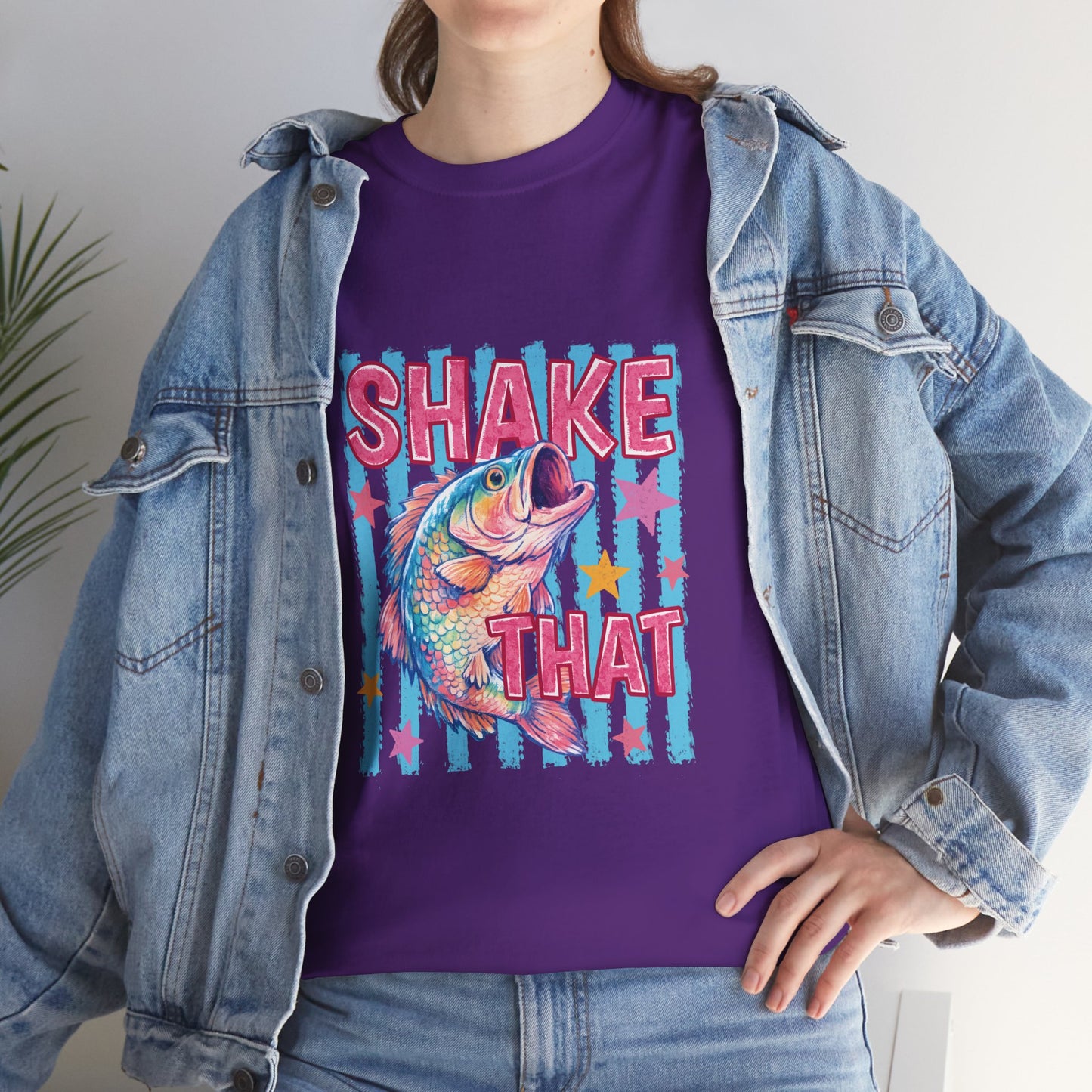 Shake That Trout T-Shirt — Retro Neon Fishing Tee