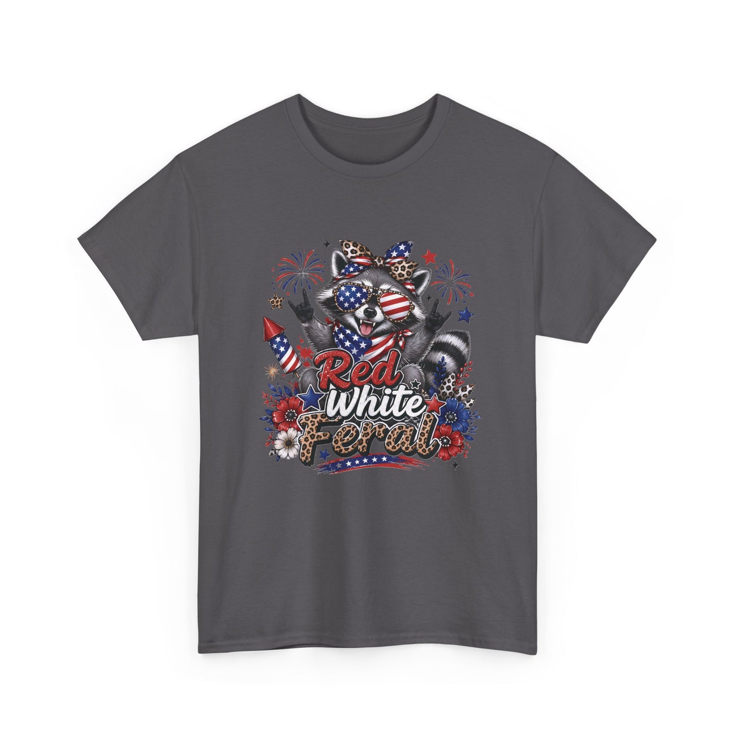Patriotic Raccoon 'Red White & Feral' T-Shirt