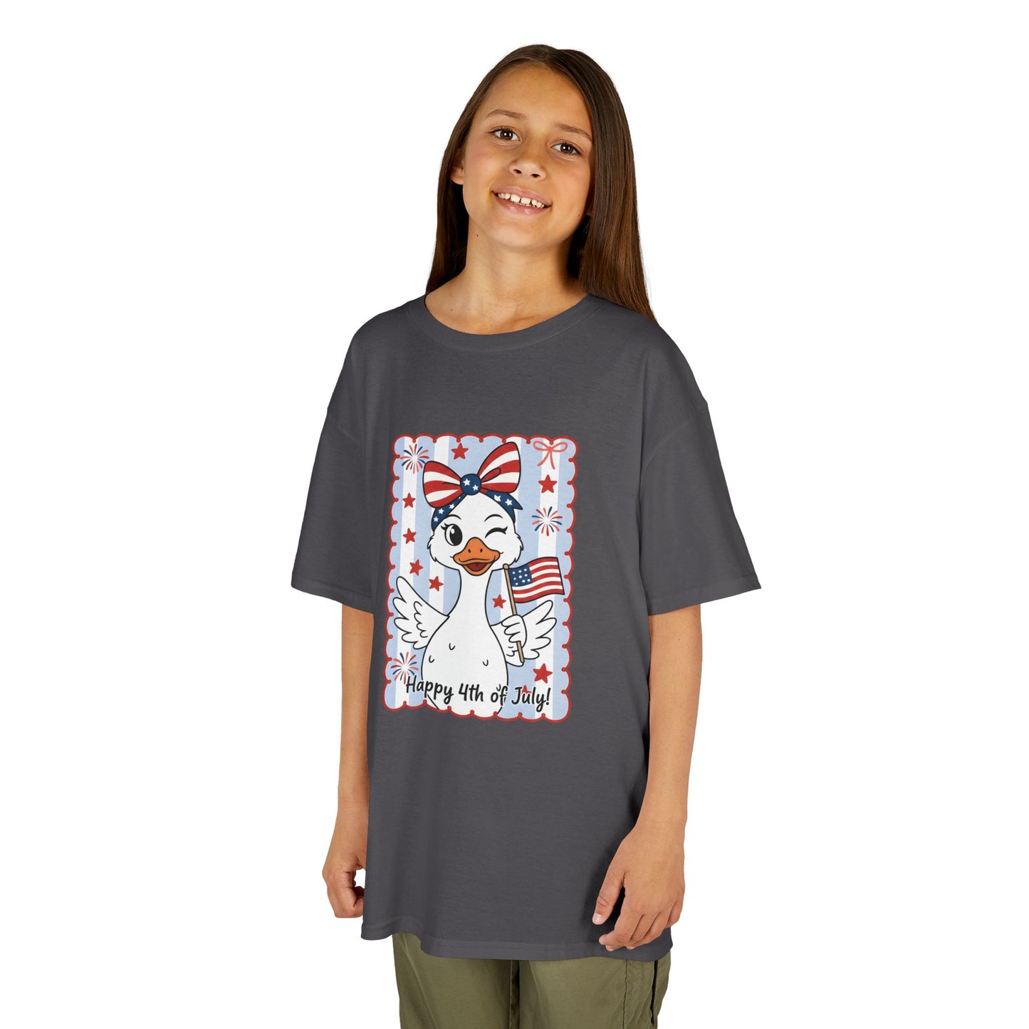 Kids Tee — Patriotic Duck Fourth of July Shirt (Happy 4th of July)