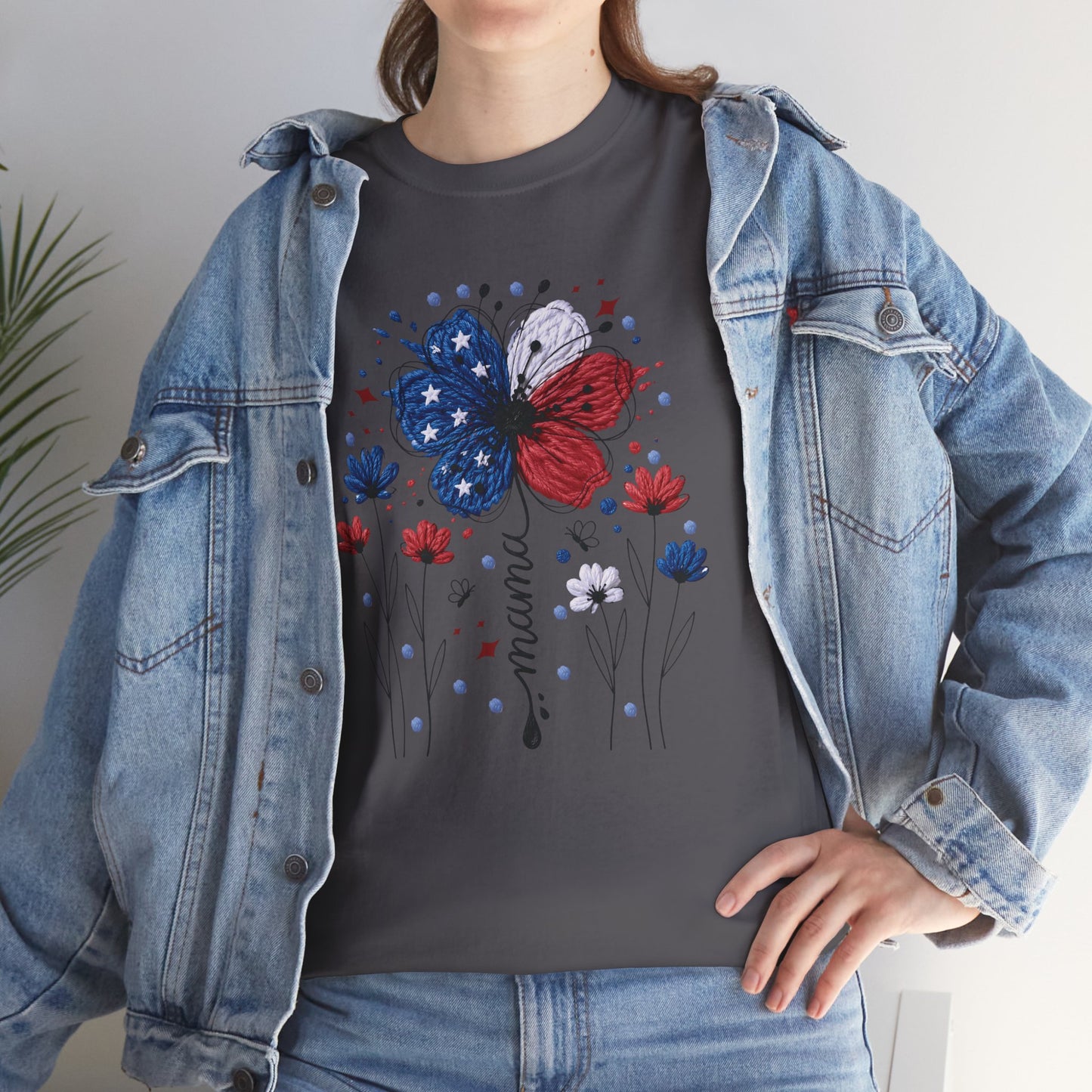 Patriotic Butterfly Floral Tee — Red, White & Blue Memorial Day / 4th of July T-Shirt