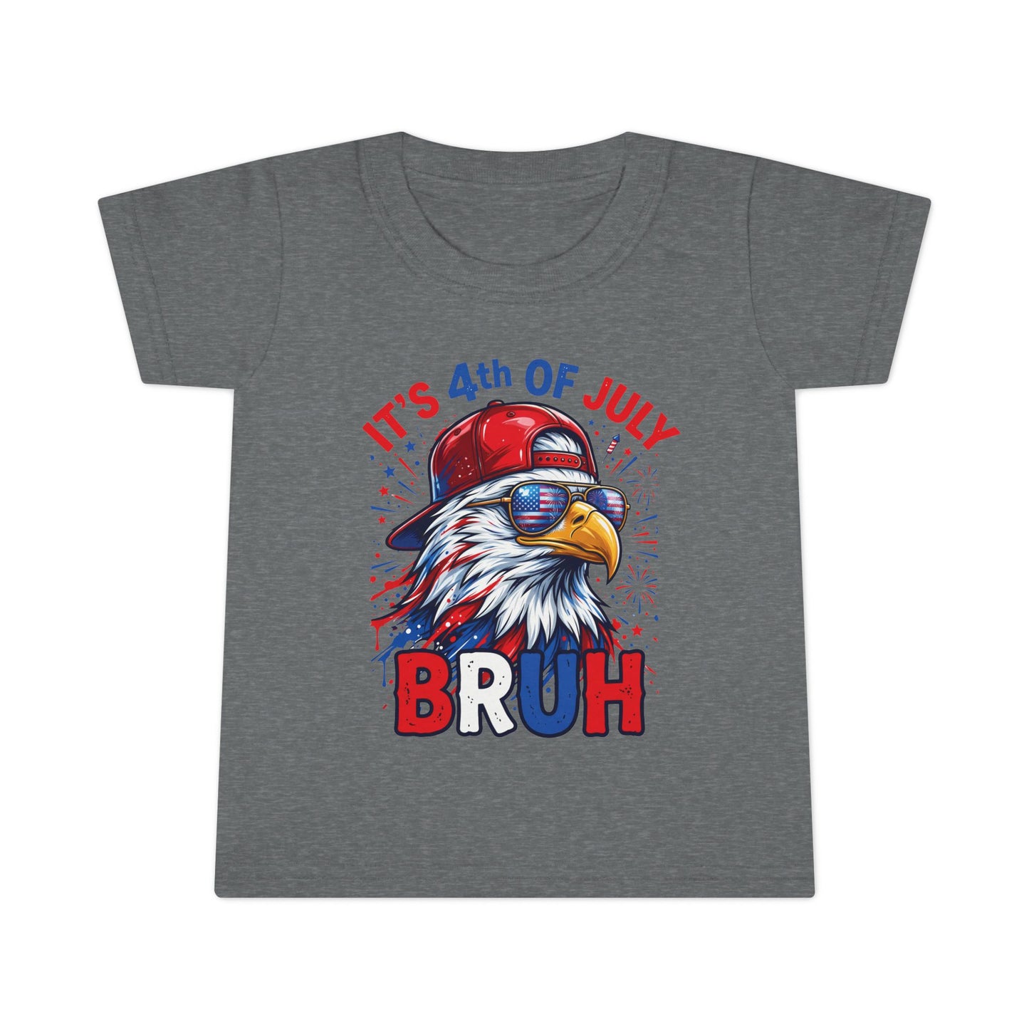 Toddler T-Shirt — "It's 4th of July BRUH" Patriotic Bald Eagle Tee