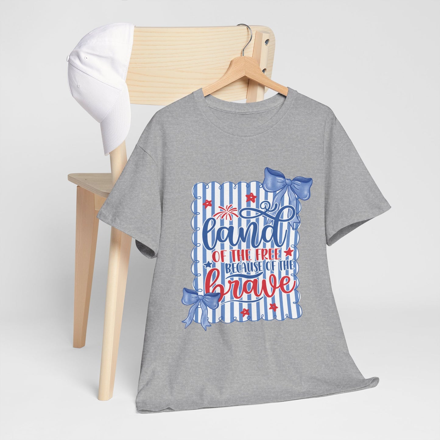 Land of the Free Tee — Patriotic Blue Ribbon Family Shirt