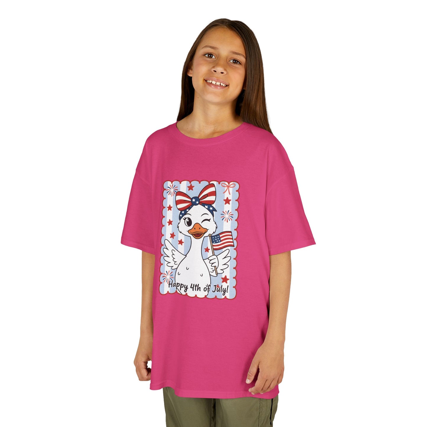 Kids Tee — Patriotic Duck Fourth of July Shirt (Happy 4th of July)