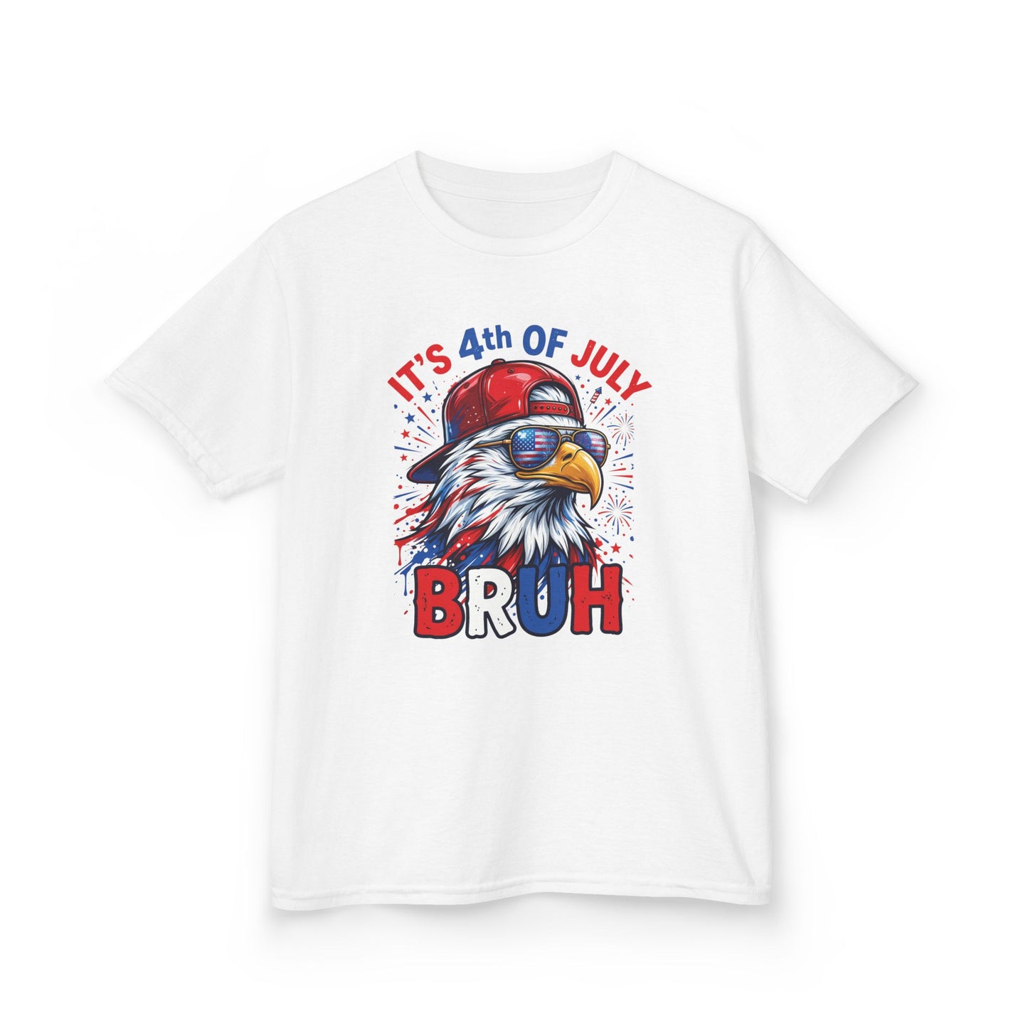 Kids 4th of July T-Shirt – 'It's 4th of July BRUH' Patriotic Eagle Tee