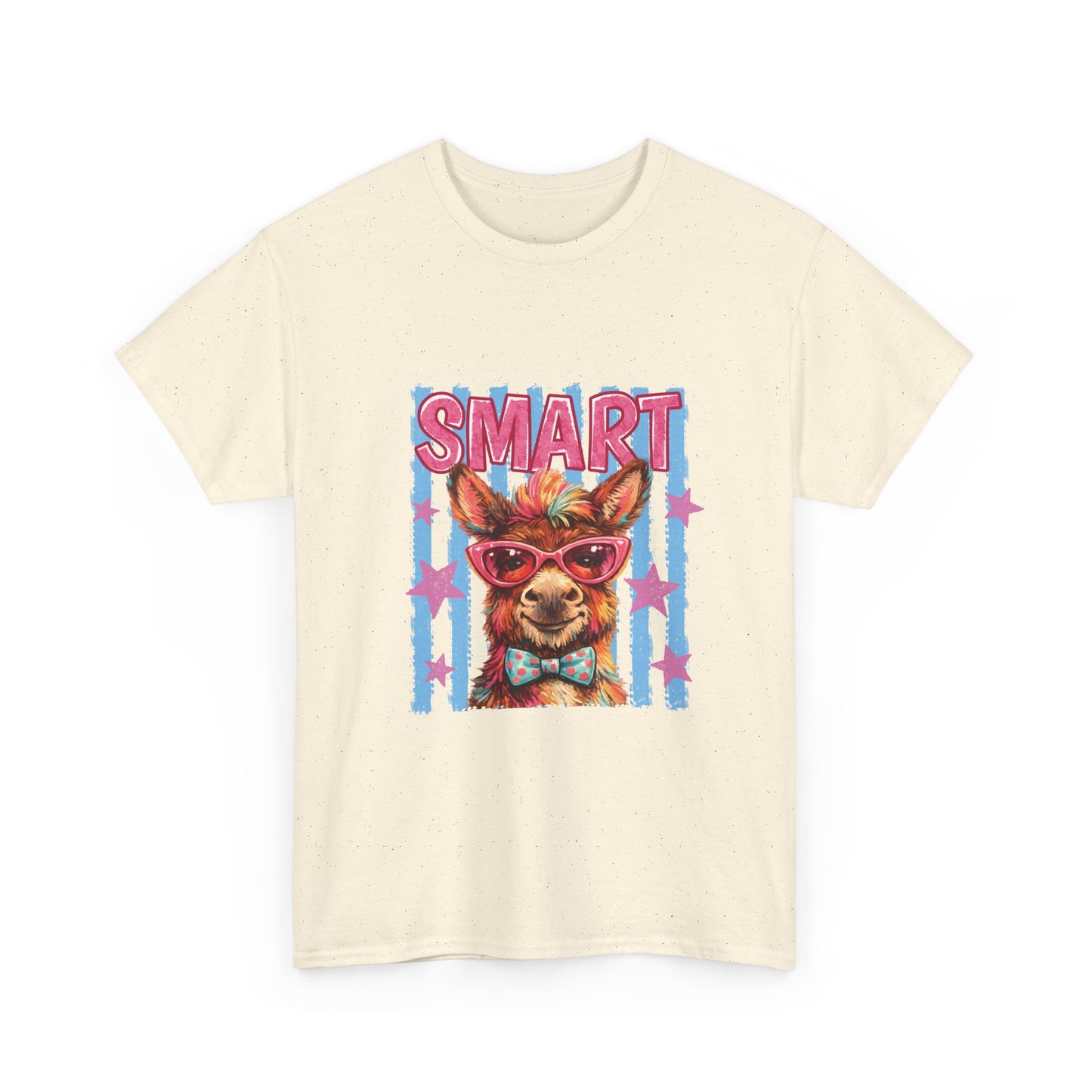 Smart Donkey Graphic Tee - Funny Nerdy Animal T-Shirt with 'SMART' Design