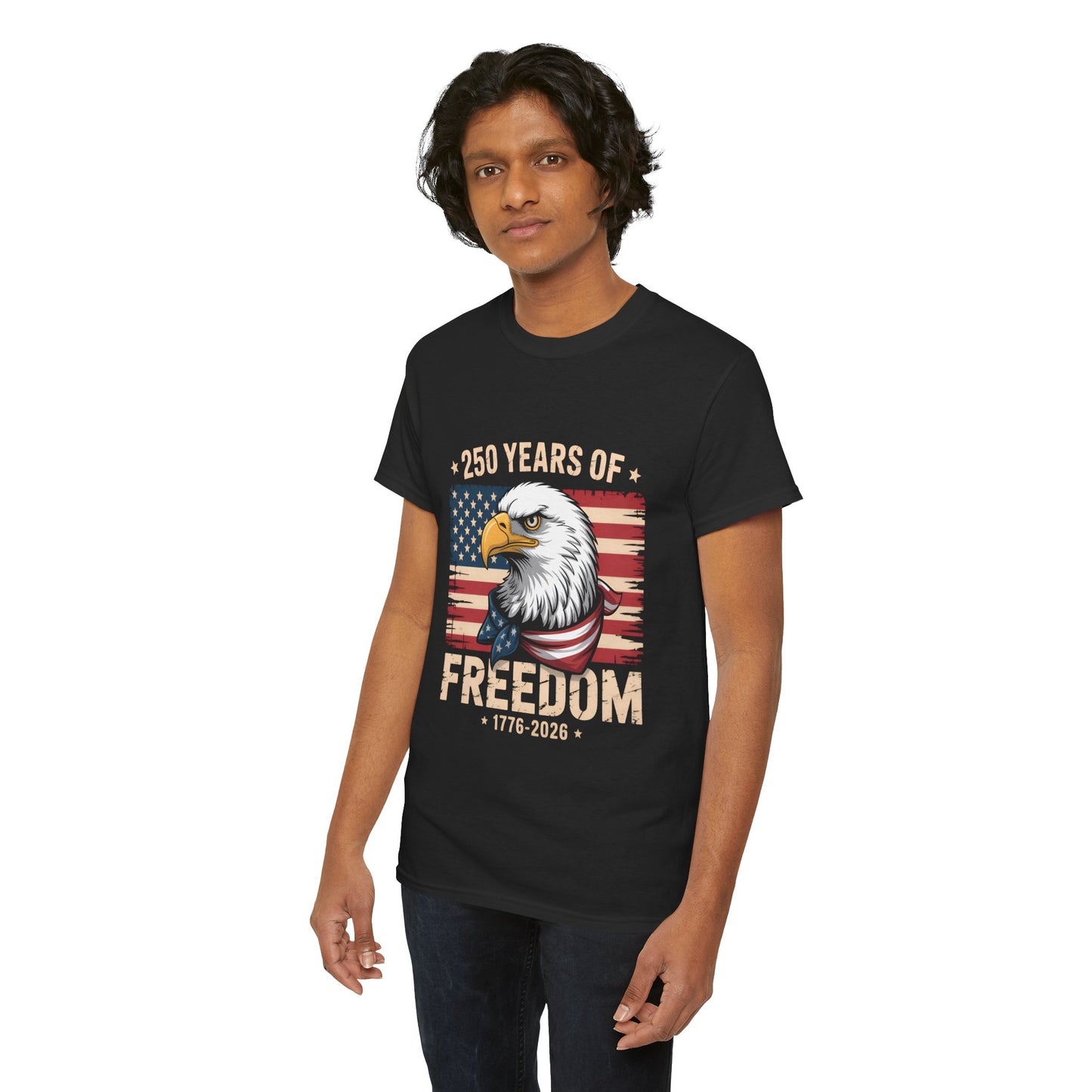 250 Years of Freedom Eagle T-Shirt — 1776–2026 American Flag Patriotic Tee