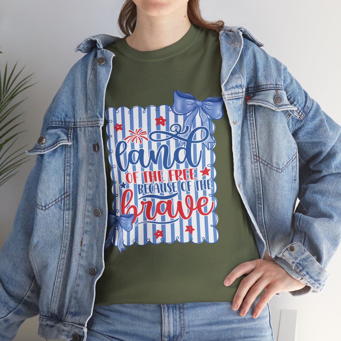 Land of the Free Tee — Patriotic Blue Ribbon Family Shirt
