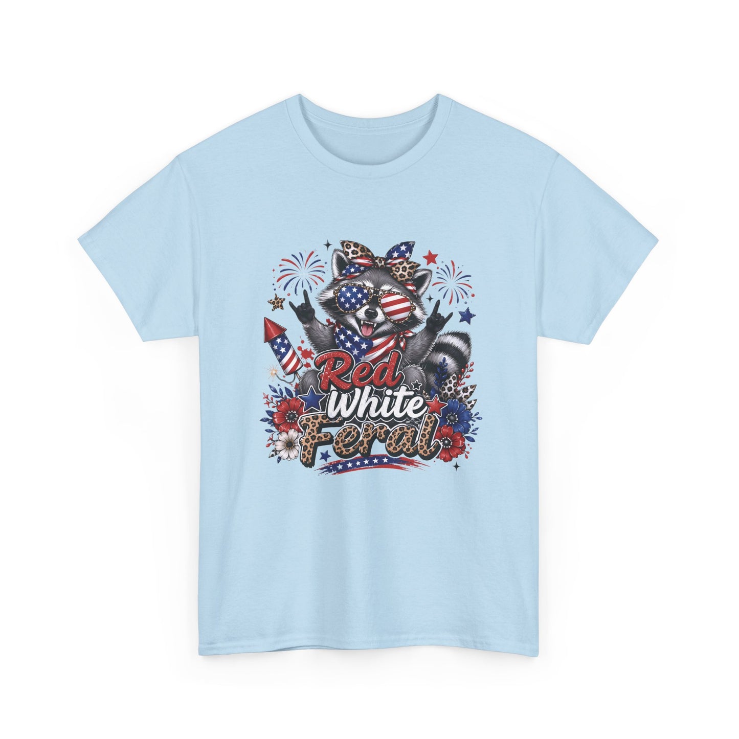 Patriotic Raccoon 'Red White & Feral' T-Shirt