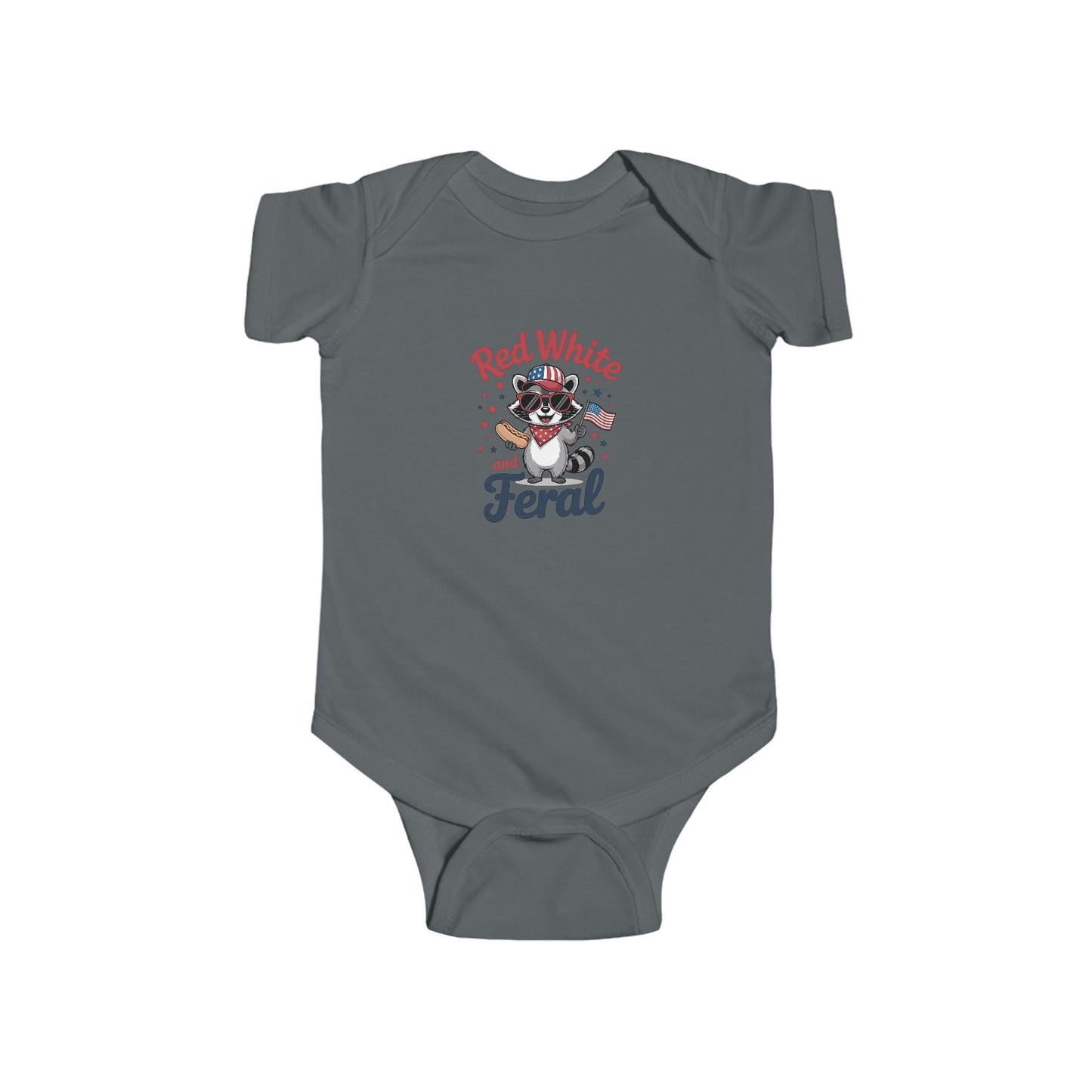 Patriotic "Red White & Feral" Baby Bodysuit