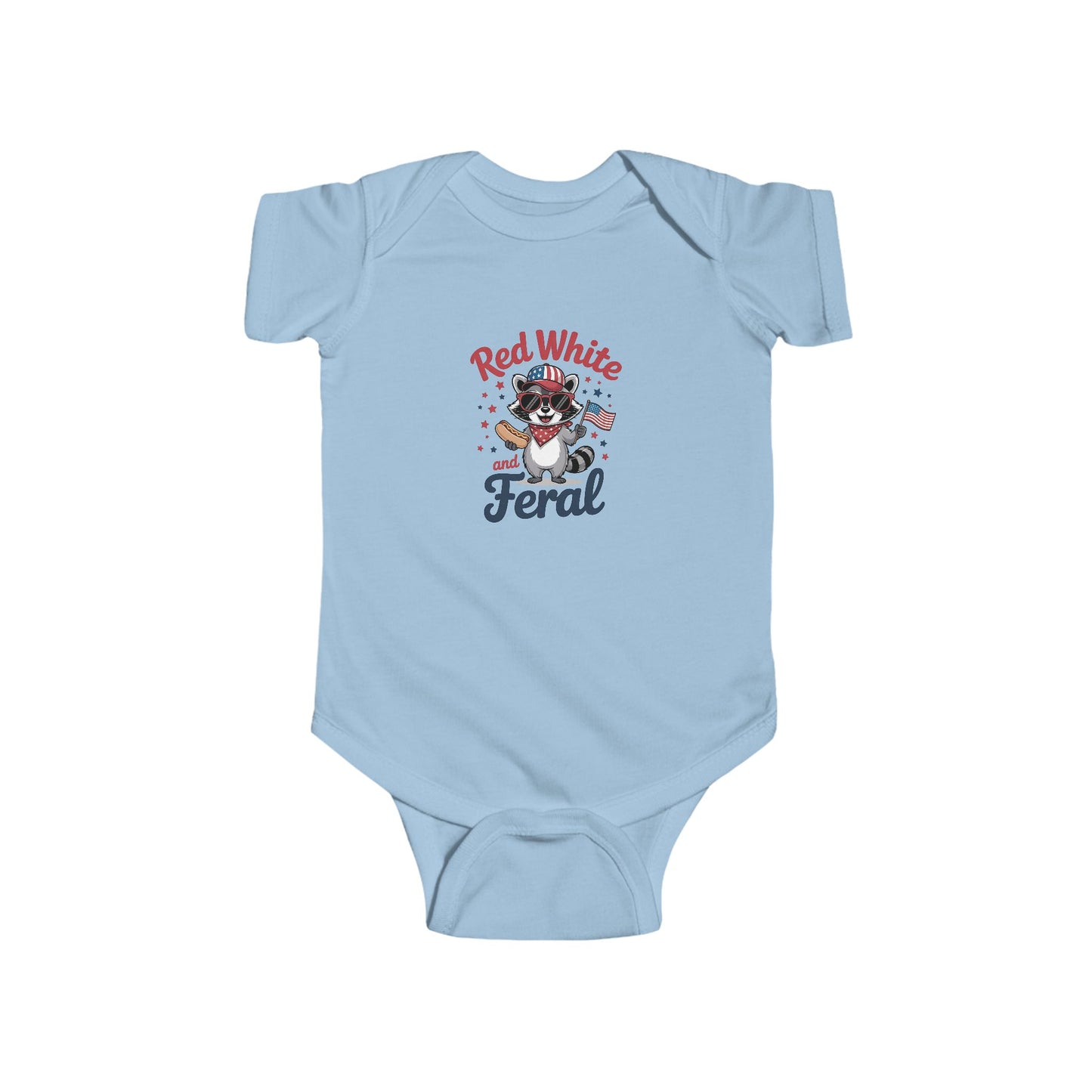 Patriotic "Red White & Feral" Baby Bodysuit
