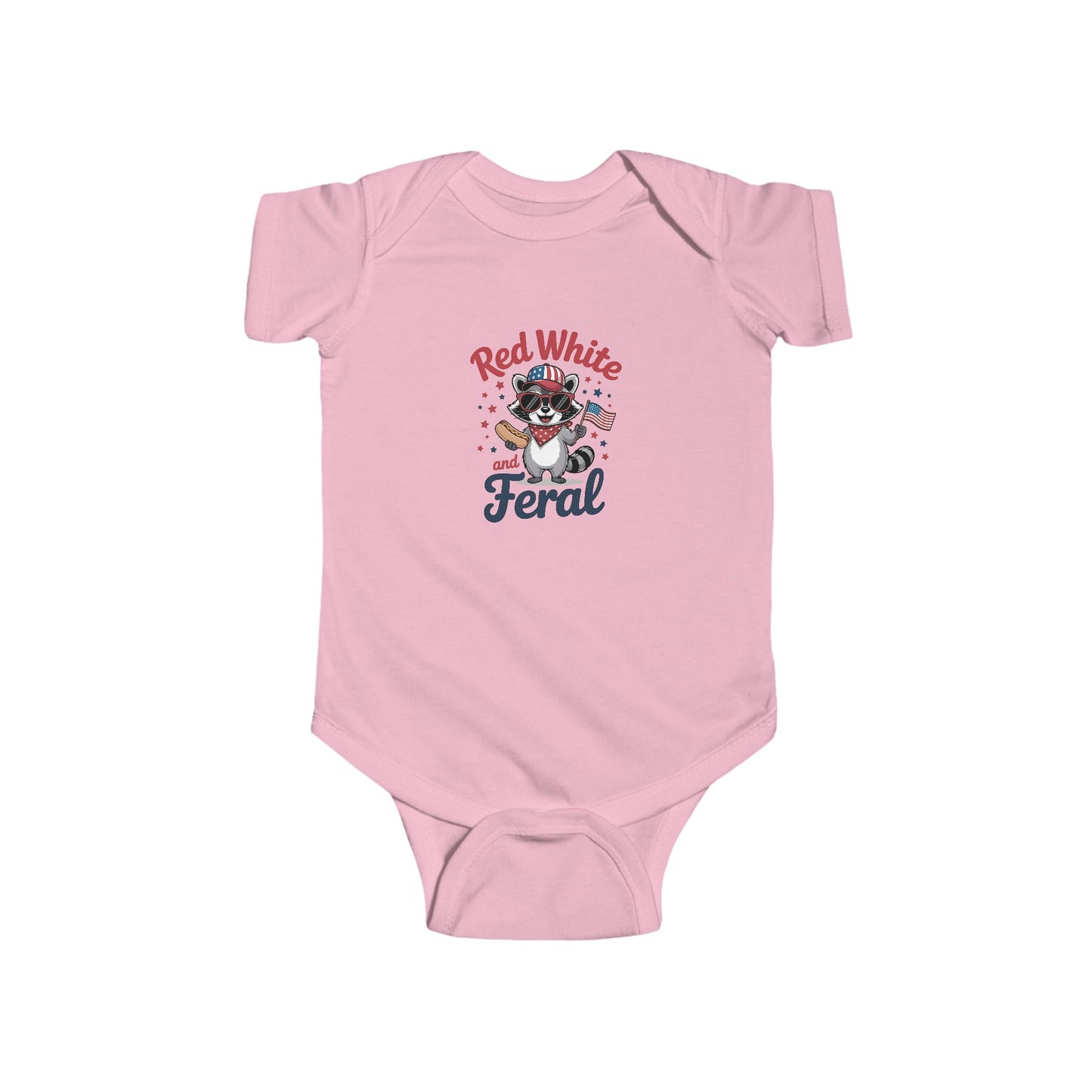 Patriotic "Red White & Feral" Baby Bodysuit