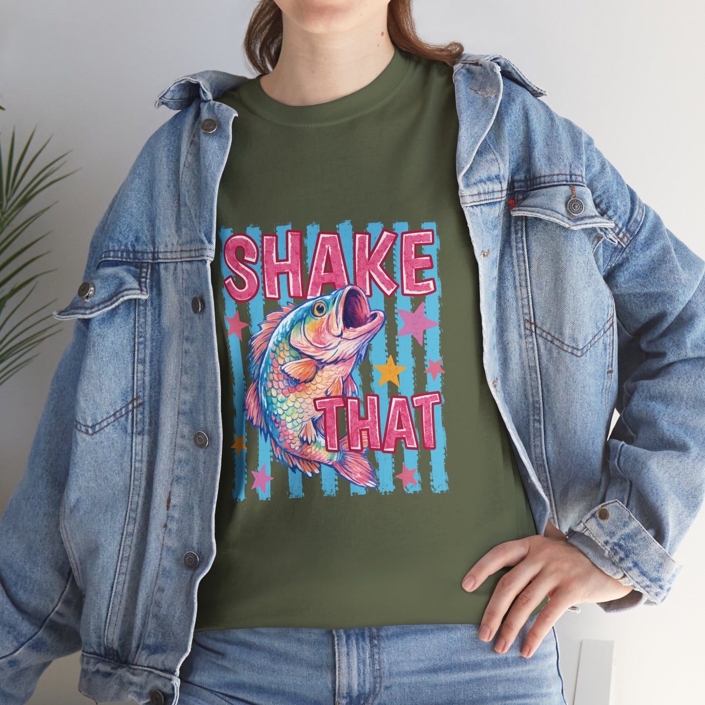 Shake That Trout T-Shirt — Retro Neon Fishing Tee
