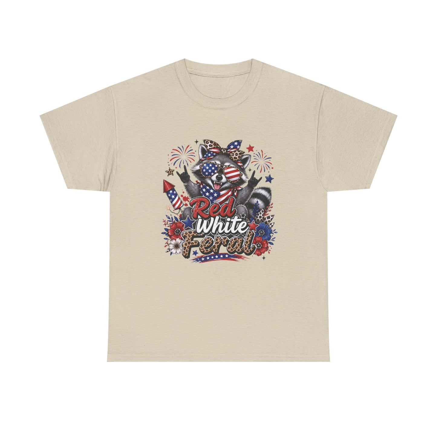 Patriotic Raccoon 'Red White & Feral' T-Shirt