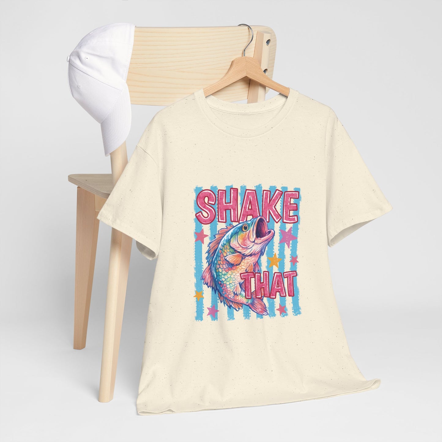 Shake That Trout T-Shirt — Retro Neon Fishing Tee