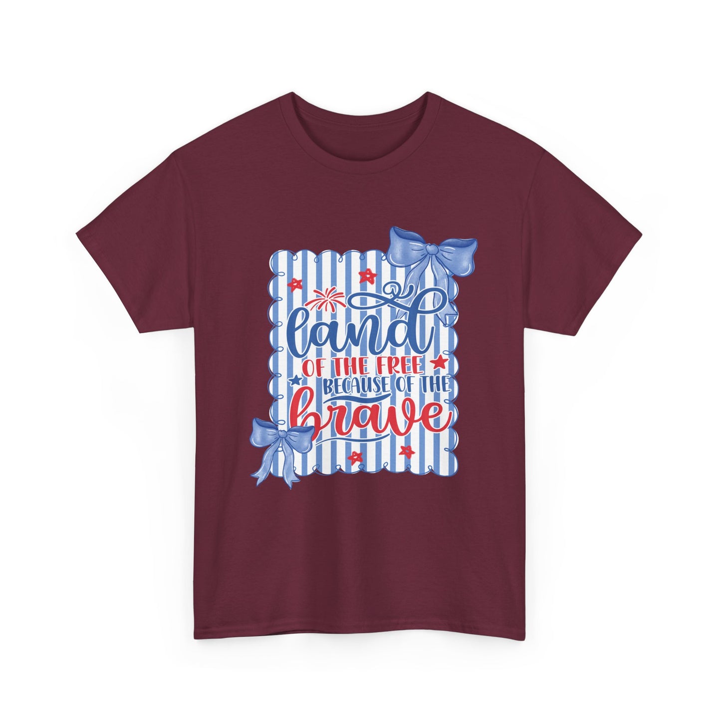 Land of the Free Tee — Patriotic Blue Ribbon Family Shirt
