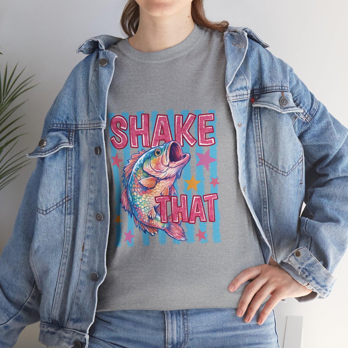 Shake That Trout T-Shirt — Retro Neon Fishing Tee