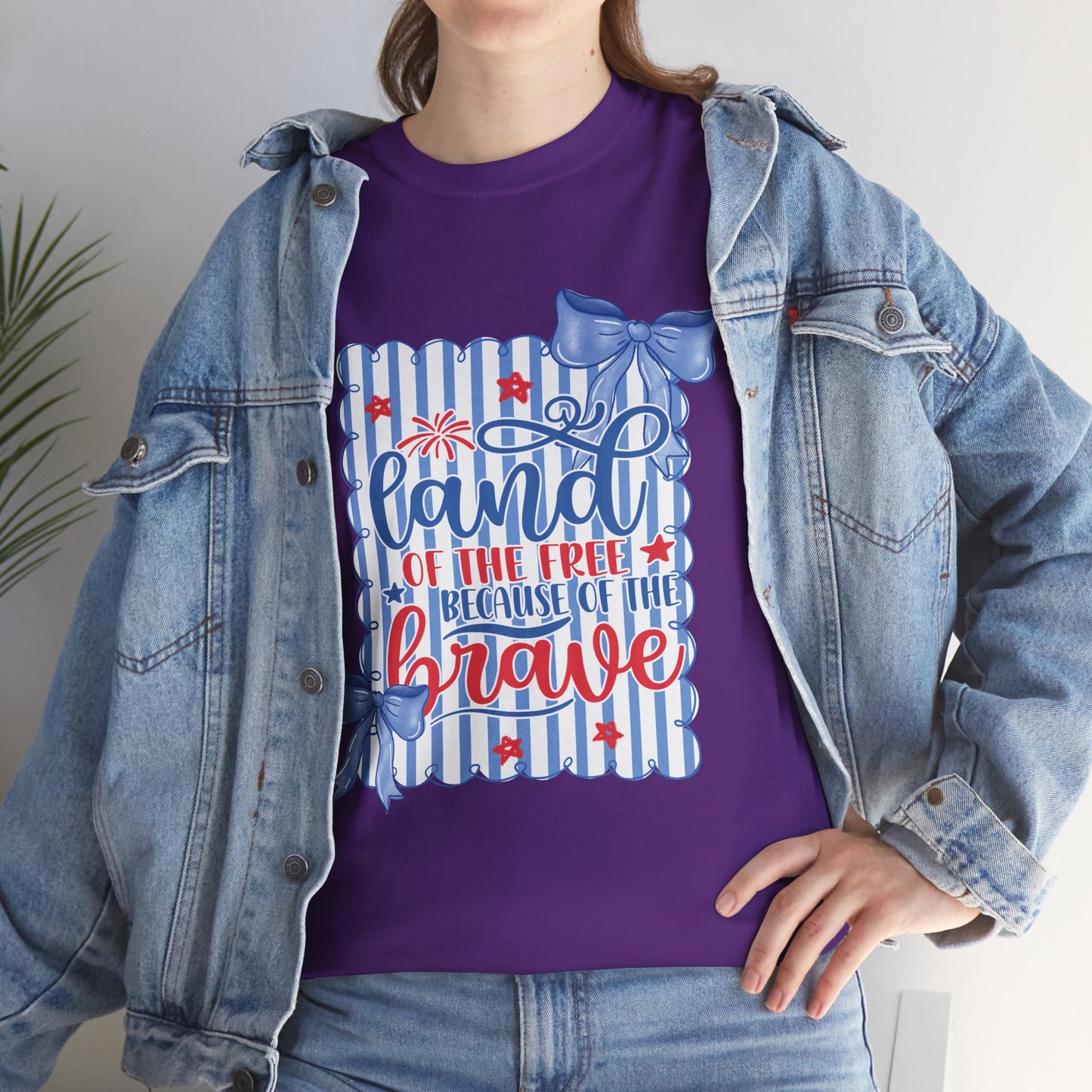 Land of the Free Tee — Patriotic Blue Ribbon Family Shirt