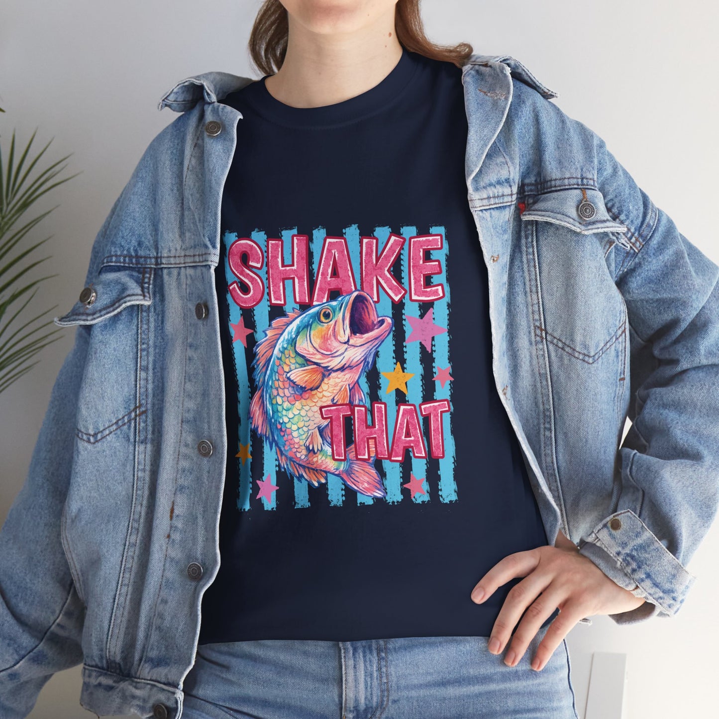 Shake That Trout T-Shirt — Retro Neon Fishing Tee