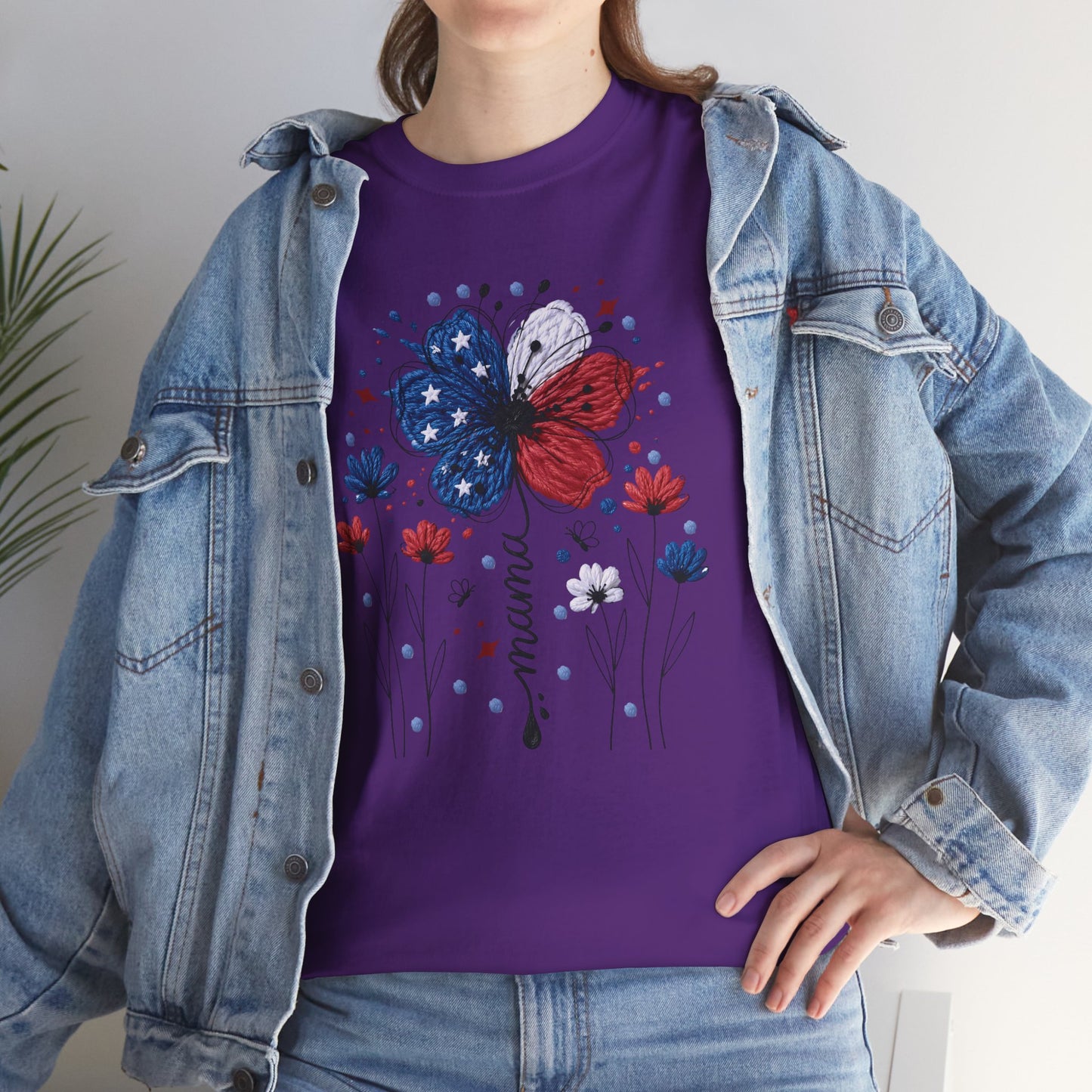 Patriotic Butterfly Floral Tee — Red, White & Blue Memorial Day / 4th of July T-Shirt