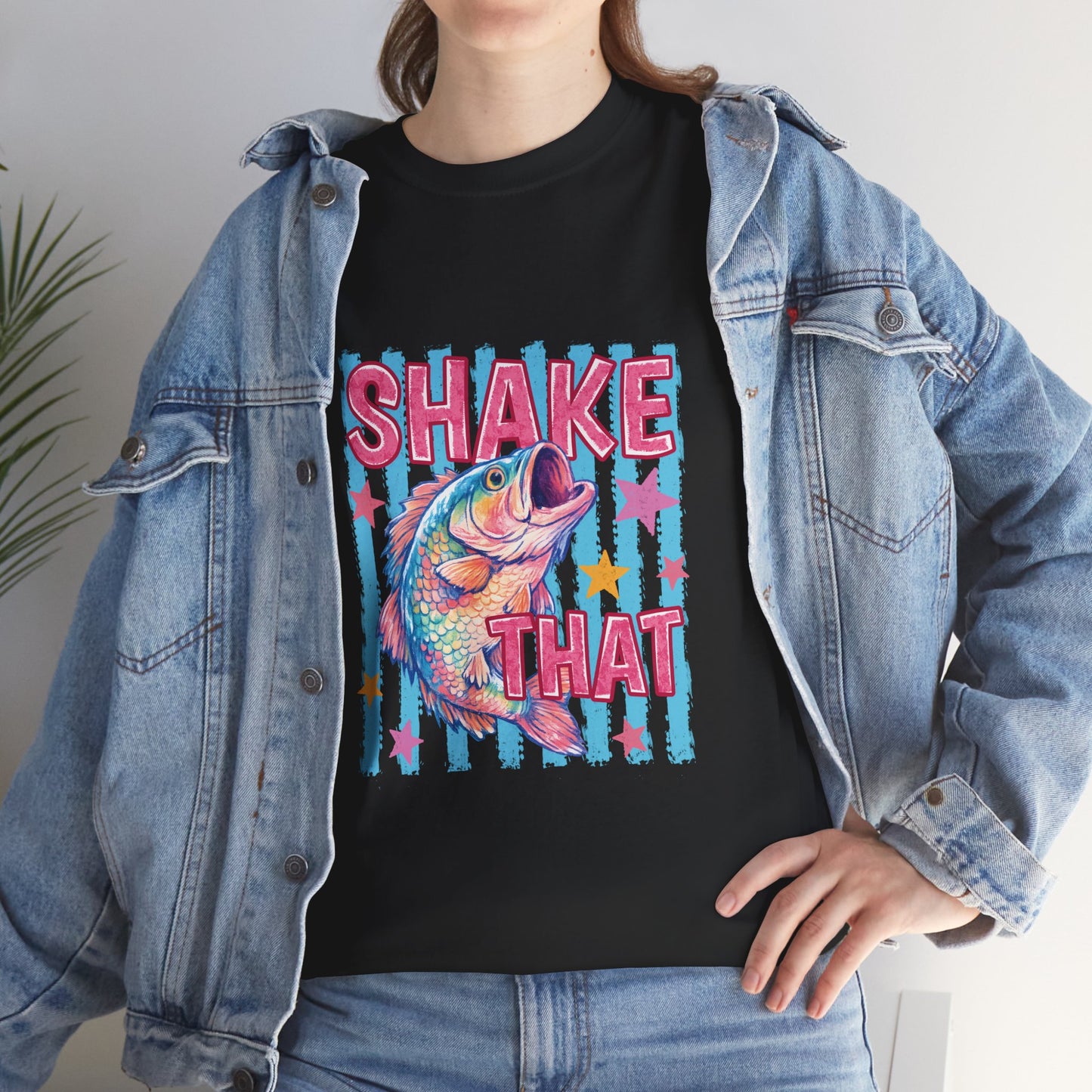 Shake That Trout T-Shirt — Retro Neon Fishing Tee