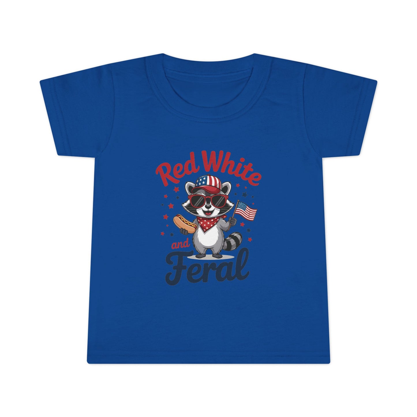 Toddler T-Shirt — "Red White & Feral" Patriotic Raccoon 4th of July Tee