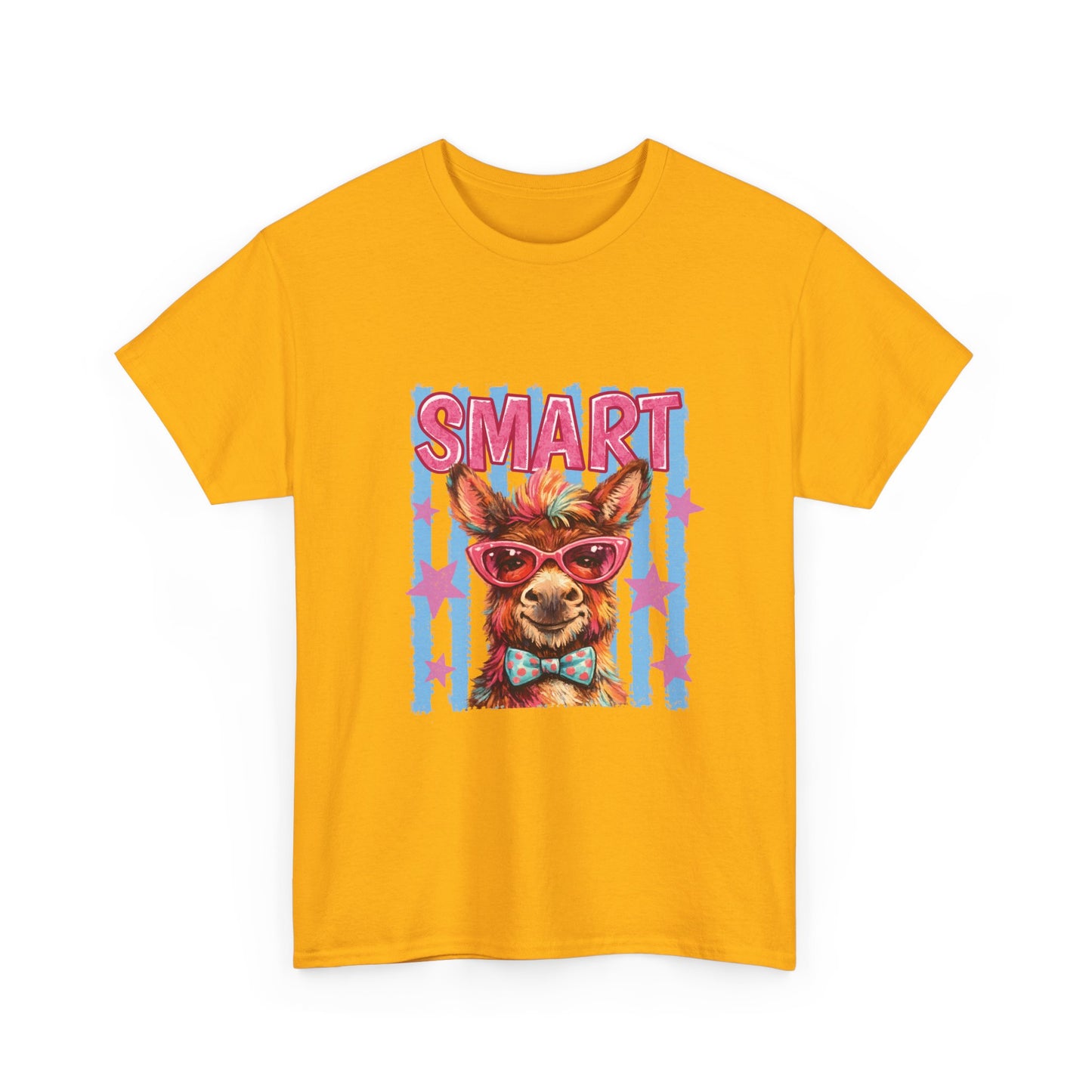 Smart Donkey Graphic Tee - Funny Nerdy Animal T-Shirt with 'SMART' Design