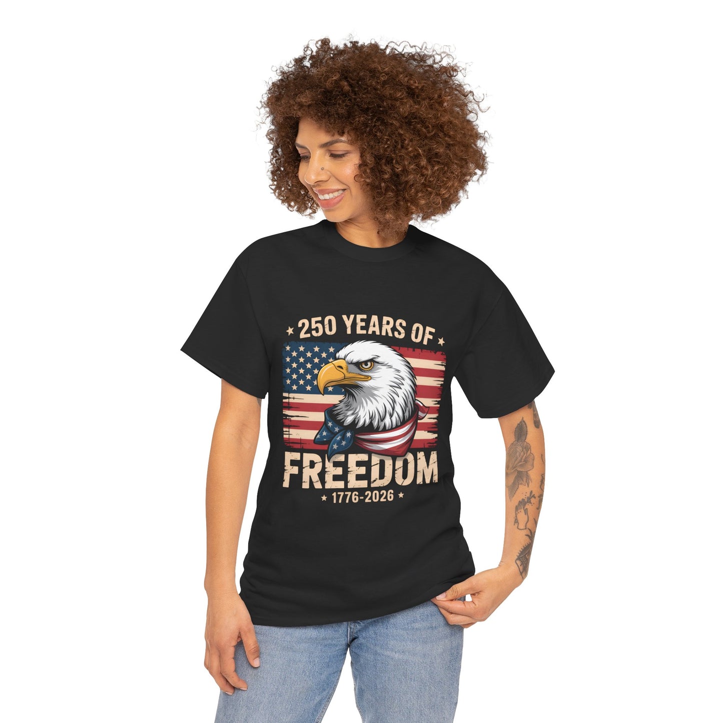 250 Years of Freedom Eagle T-Shirt — 1776–2026 American Flag Patriotic Tee