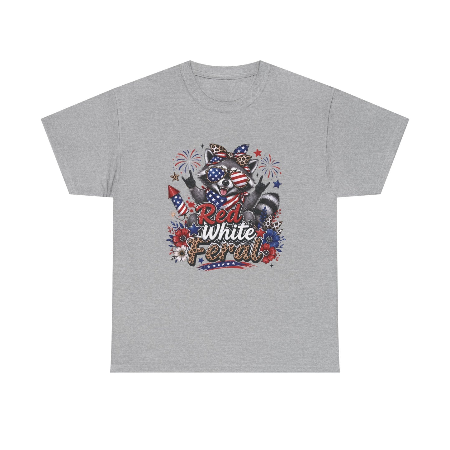 Patriotic Raccoon 'Red White & Feral' T-Shirt