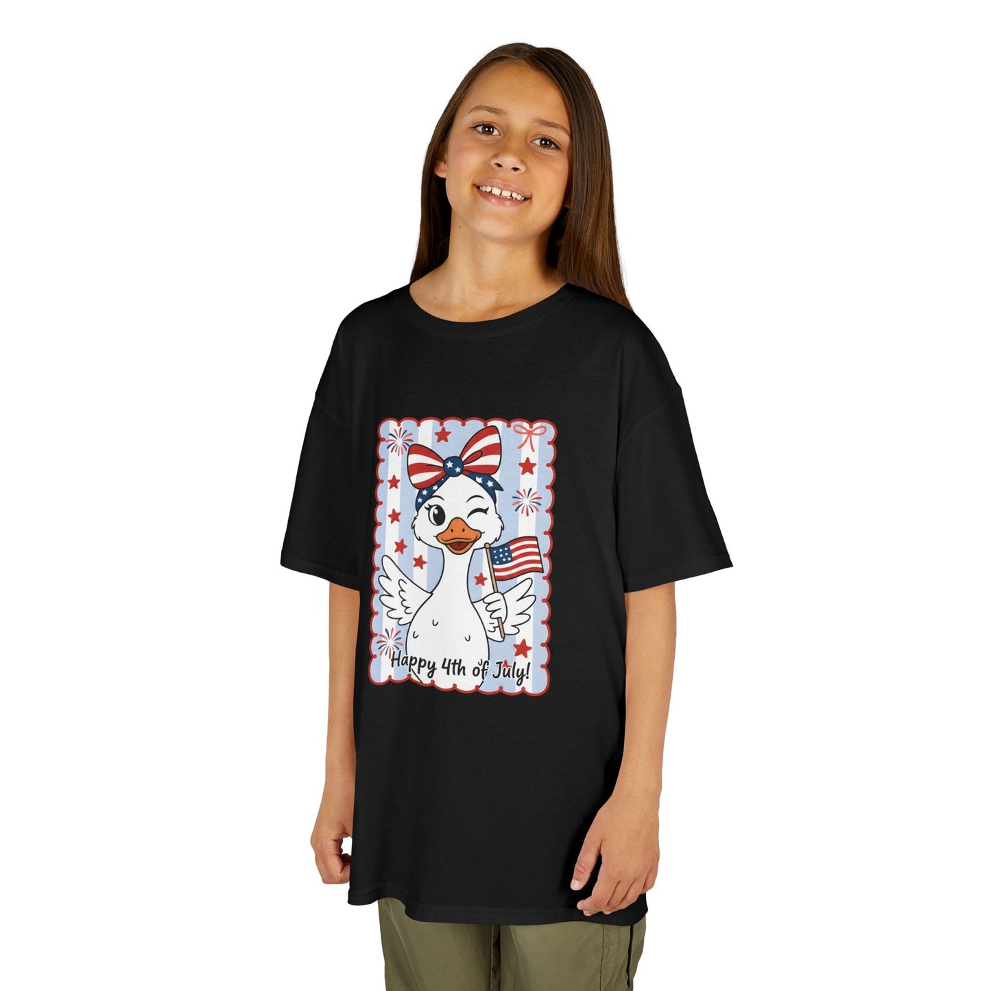 Kids Tee — Patriotic Duck Fourth of July Shirt (Happy 4th of July)