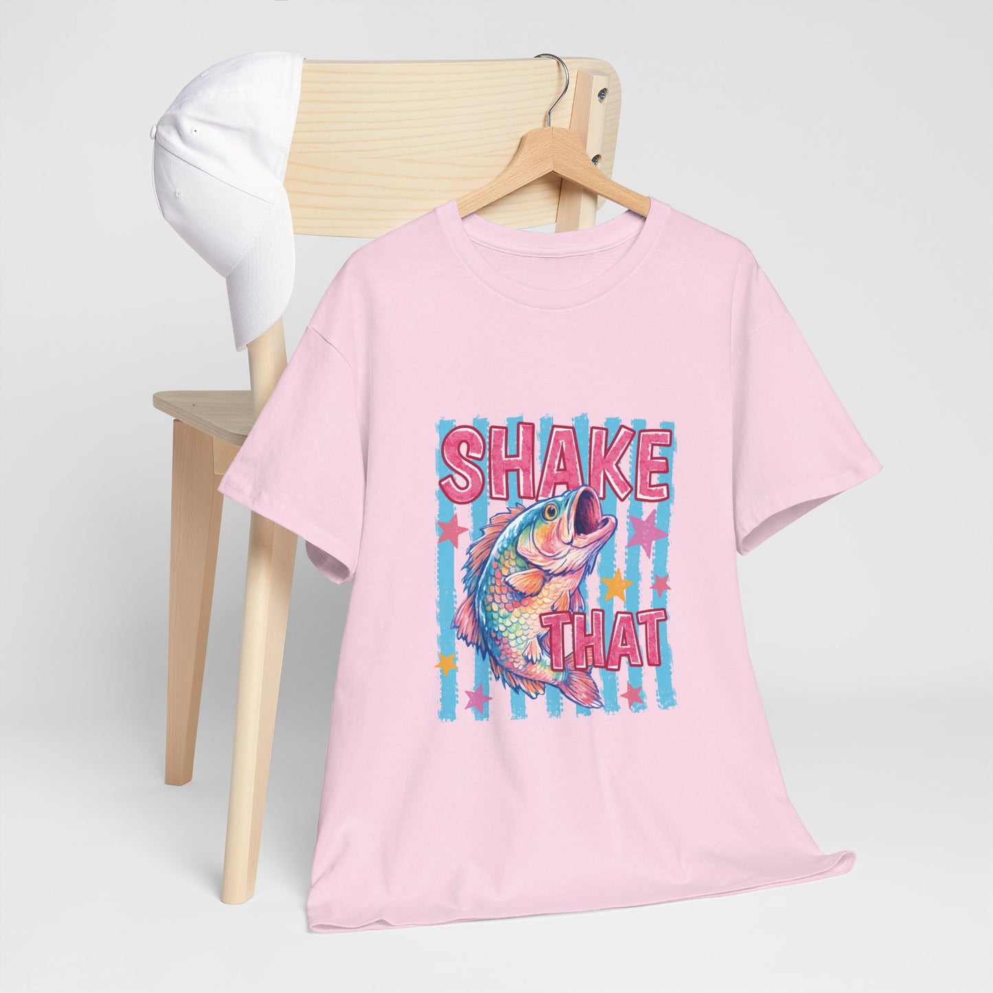 Shake That Trout T-Shirt — Retro Neon Fishing Tee