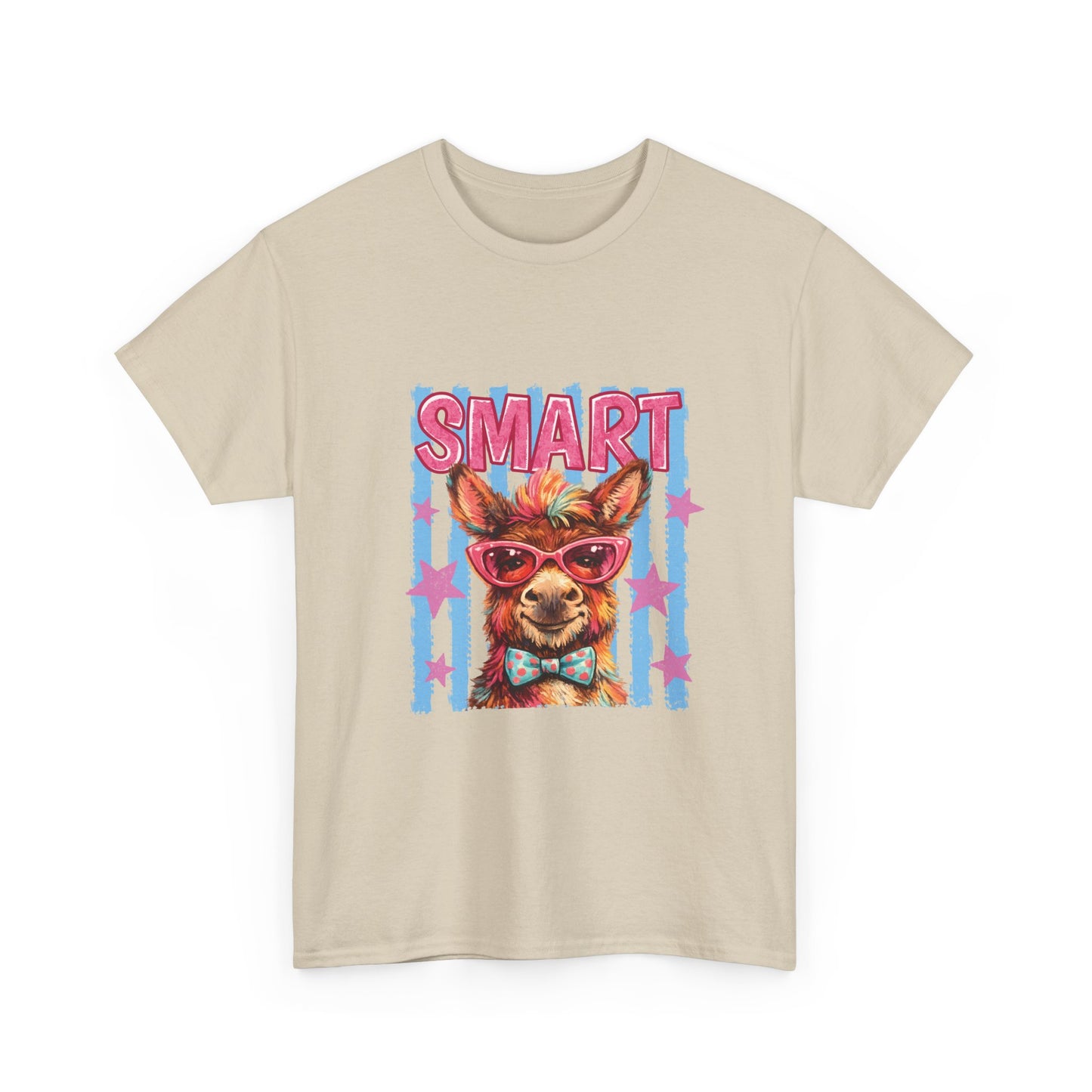 Smart Donkey Graphic Tee - Funny Nerdy Animal T-Shirt with 'SMART' Design