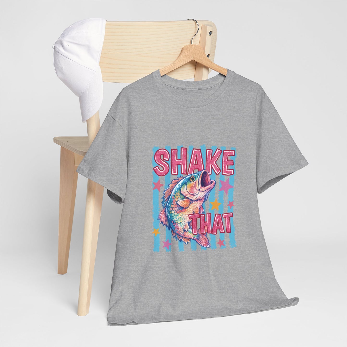 Shake That Trout T-Shirt — Retro Neon Fishing Tee