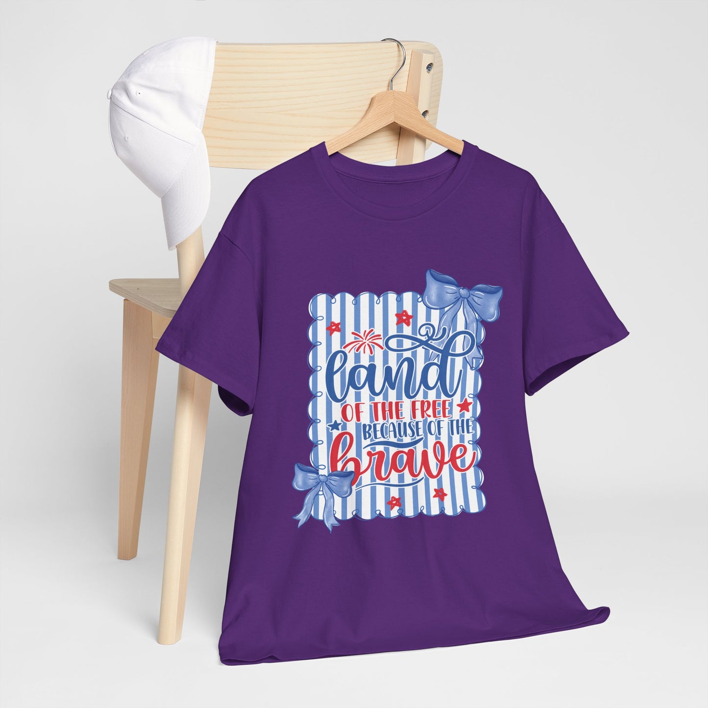 Land of the Free Tee — Patriotic Blue Ribbon Family Shirt