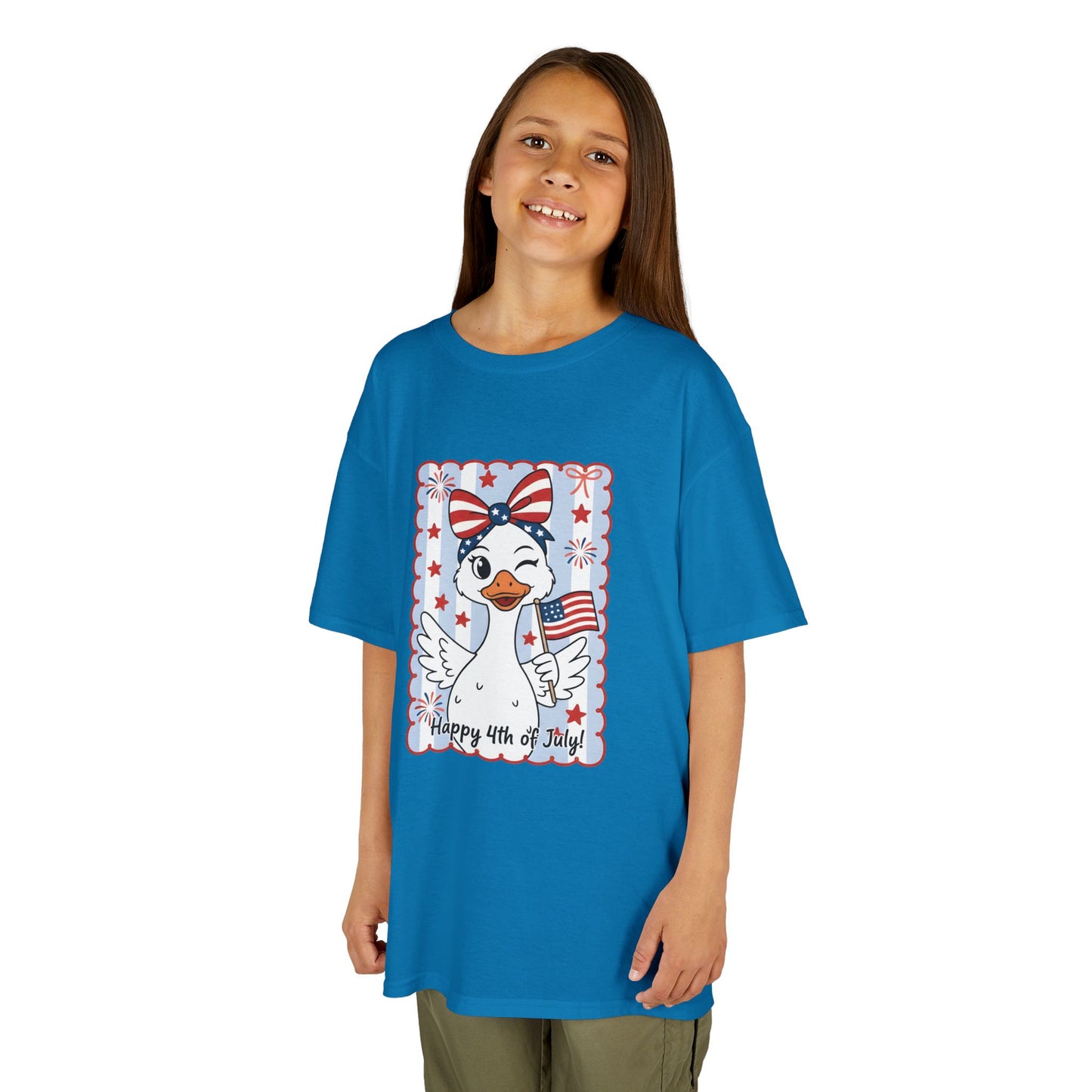 Kids Tee — Patriotic Duck Fourth of July Shirt (Happy 4th of July)