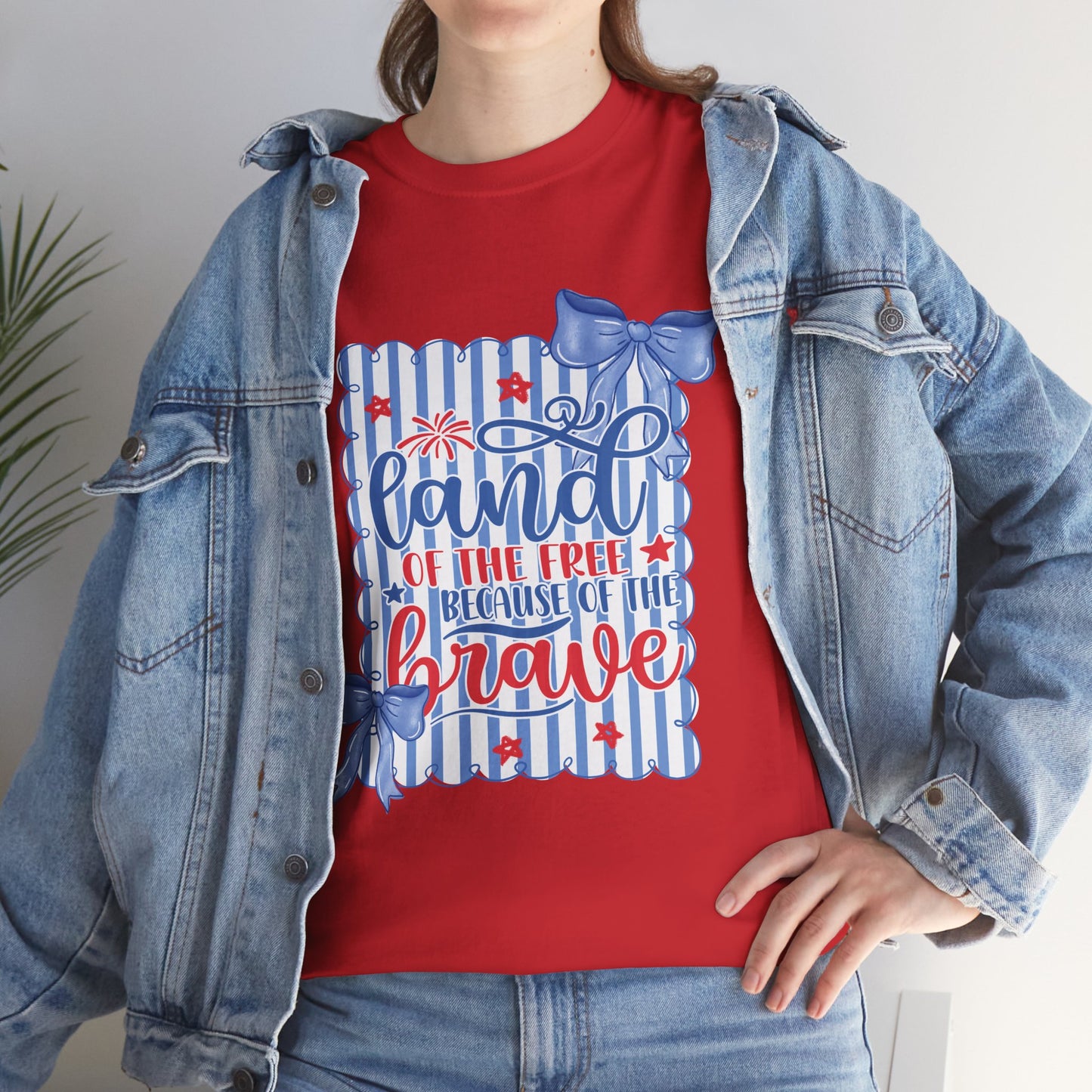 Land of the Free Tee — Patriotic Blue Ribbon Family Shirt