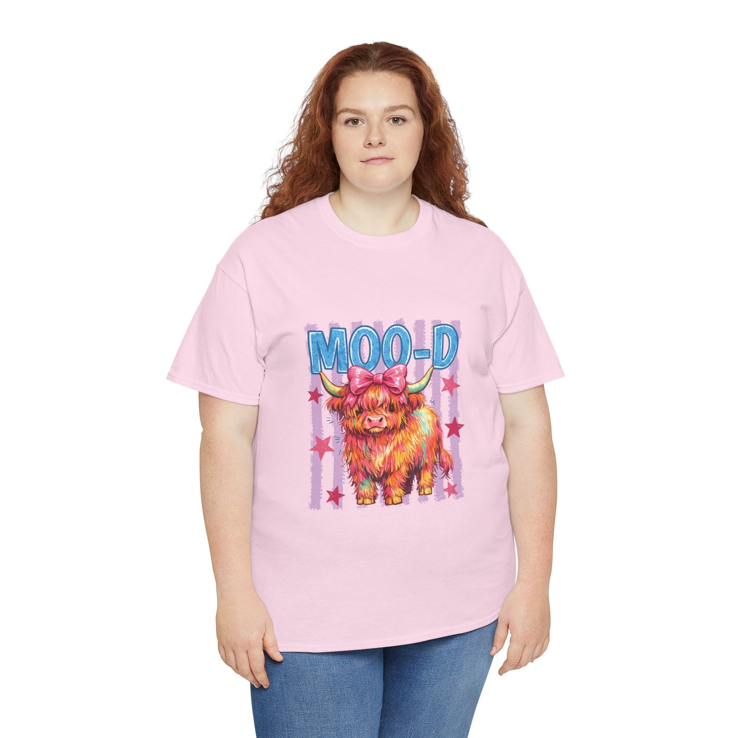Graphic Tee — Colorful Highland Cow “Moo’d” Cute Farm Animal Shirt