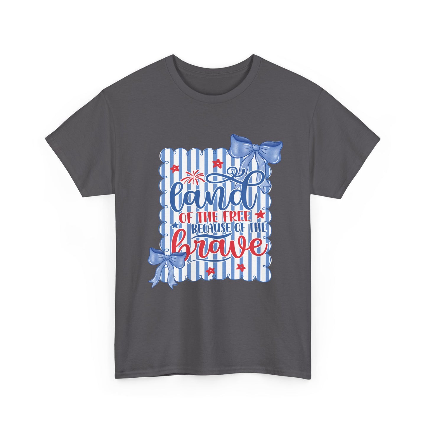 Land of the Free Tee — Patriotic Blue Ribbon Family Shirt