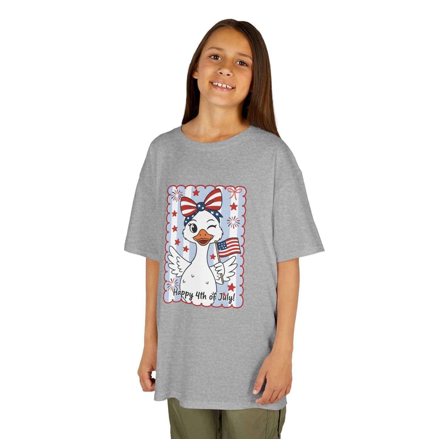 Kids Tee — Patriotic Duck Fourth of July Shirt (Happy 4th of July)