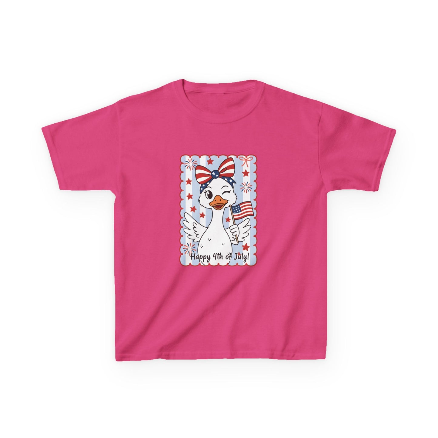 Kids Tee — Patriotic Duck Fourth of July Shirt (Happy 4th of July)