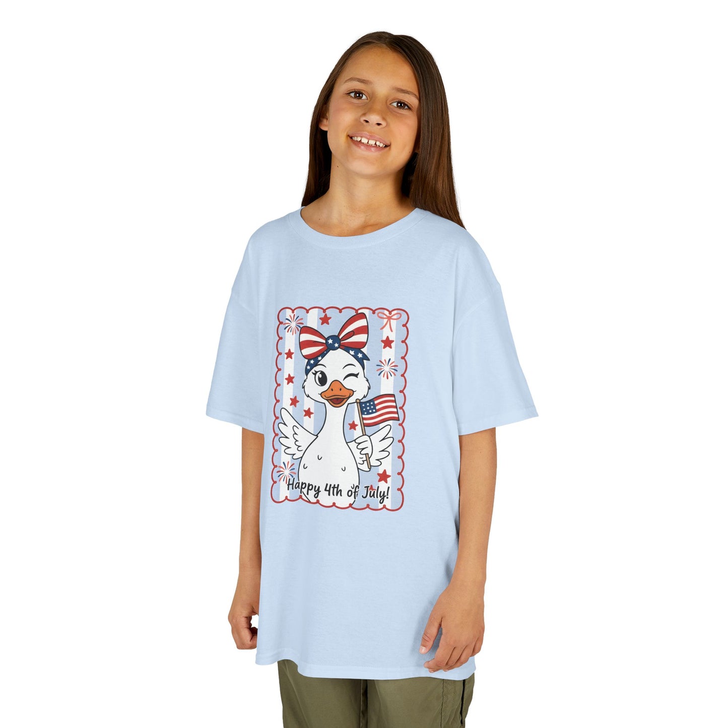 Kids Tee — Patriotic Duck Fourth of July Shirt (Happy 4th of July)