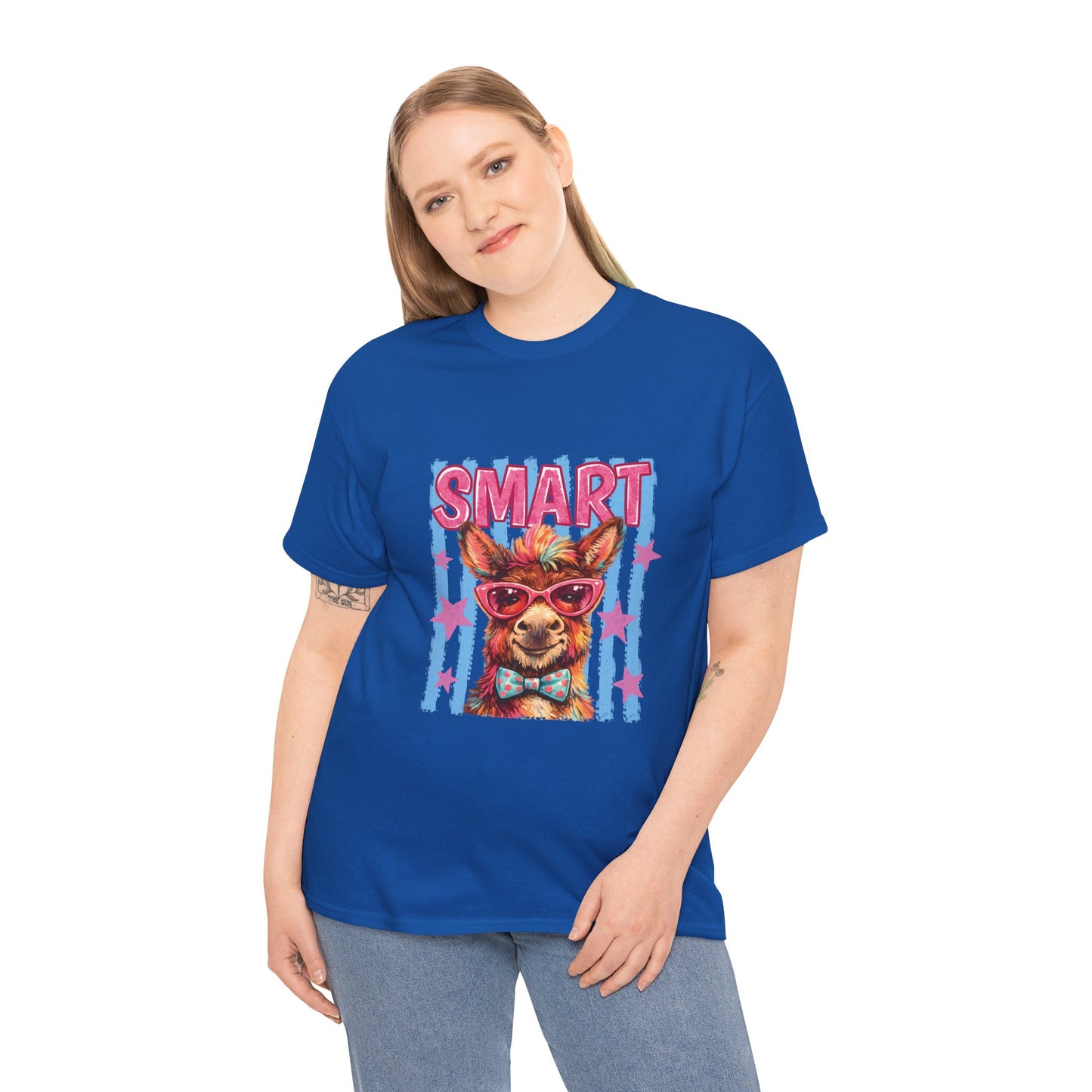 Smart Donkey Graphic Tee - Funny Nerdy Animal T-Shirt with 'SMART' Design
