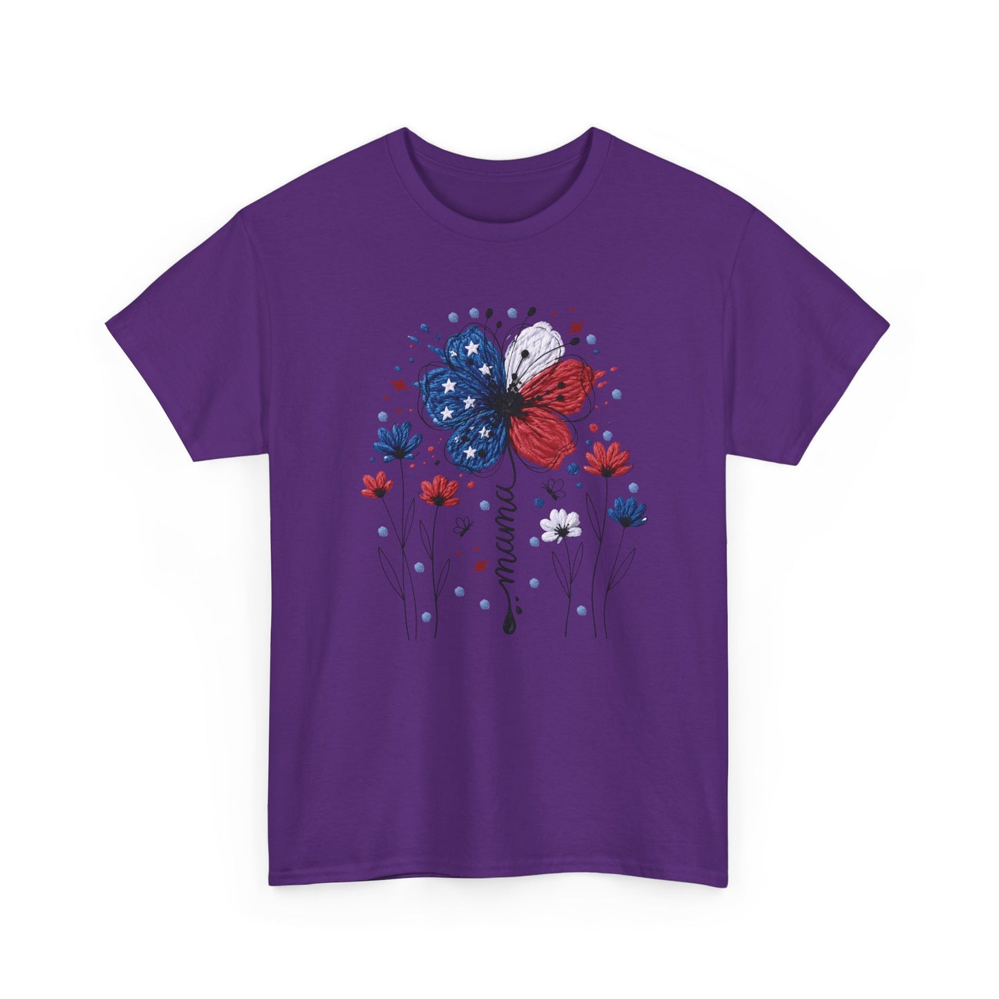 Patriotic Butterfly Floral Tee — Red, White & Blue Memorial Day / 4th of July T-Shirt