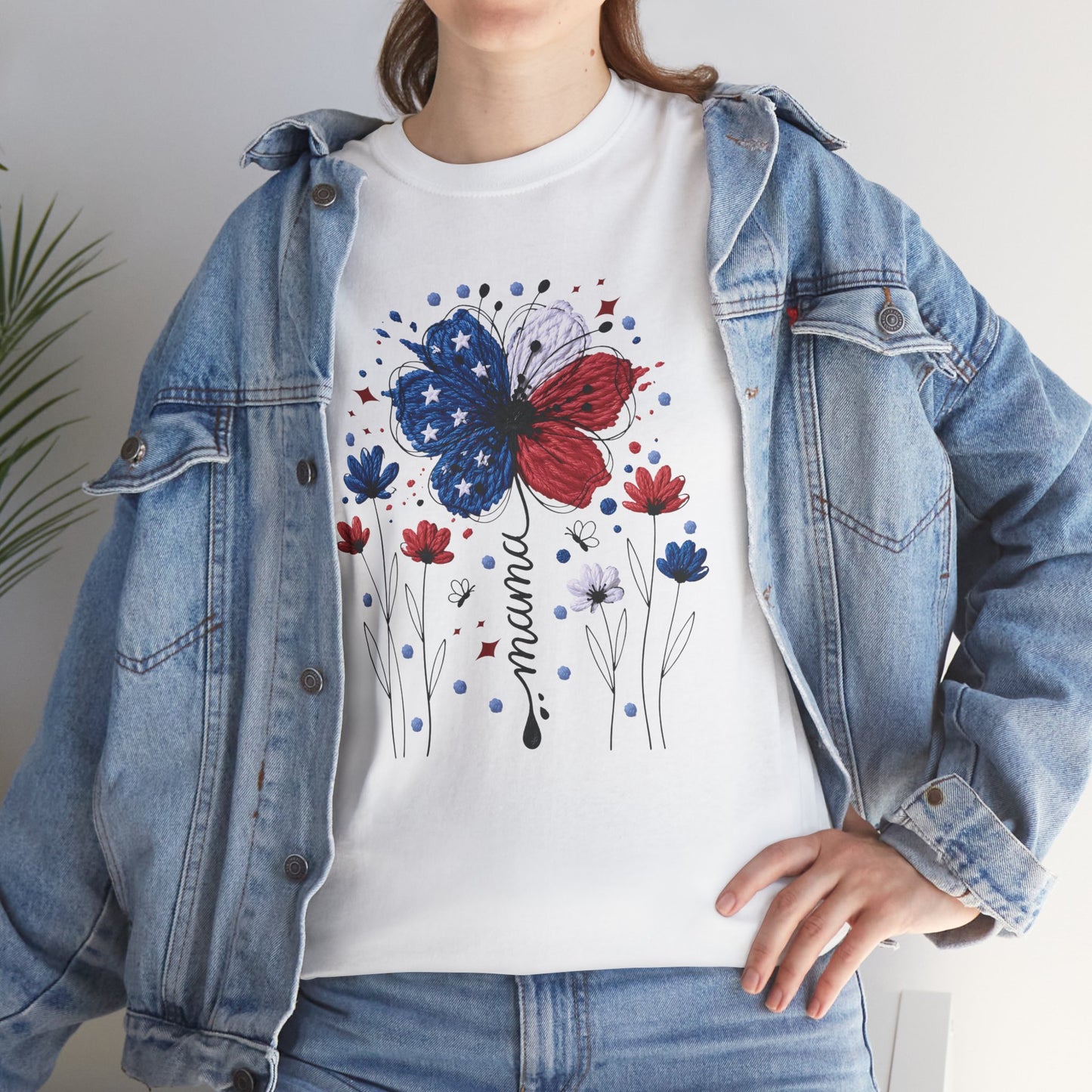 Patriotic Butterfly Floral Tee — Red, White & Blue Memorial Day / 4th of July T-Shirt