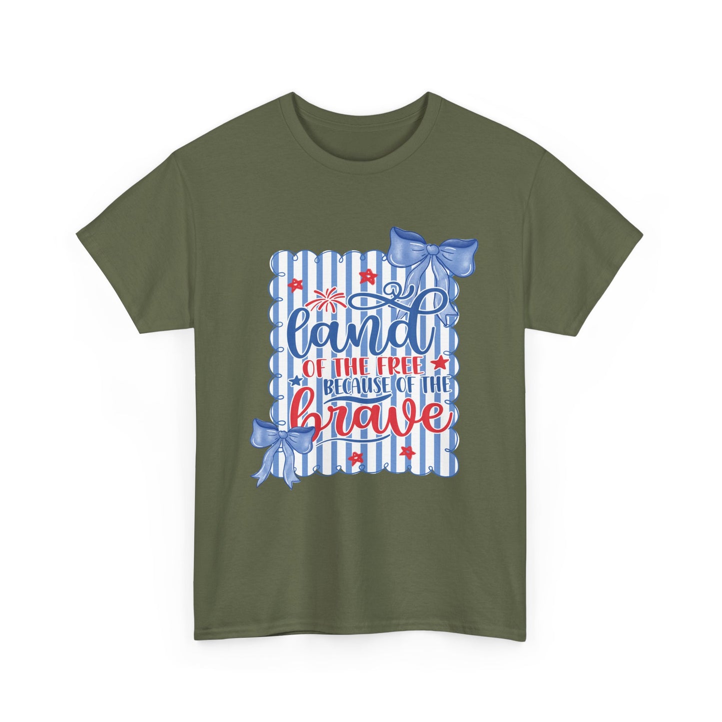 Land of the Free Tee — Patriotic Blue Ribbon Family Shirt