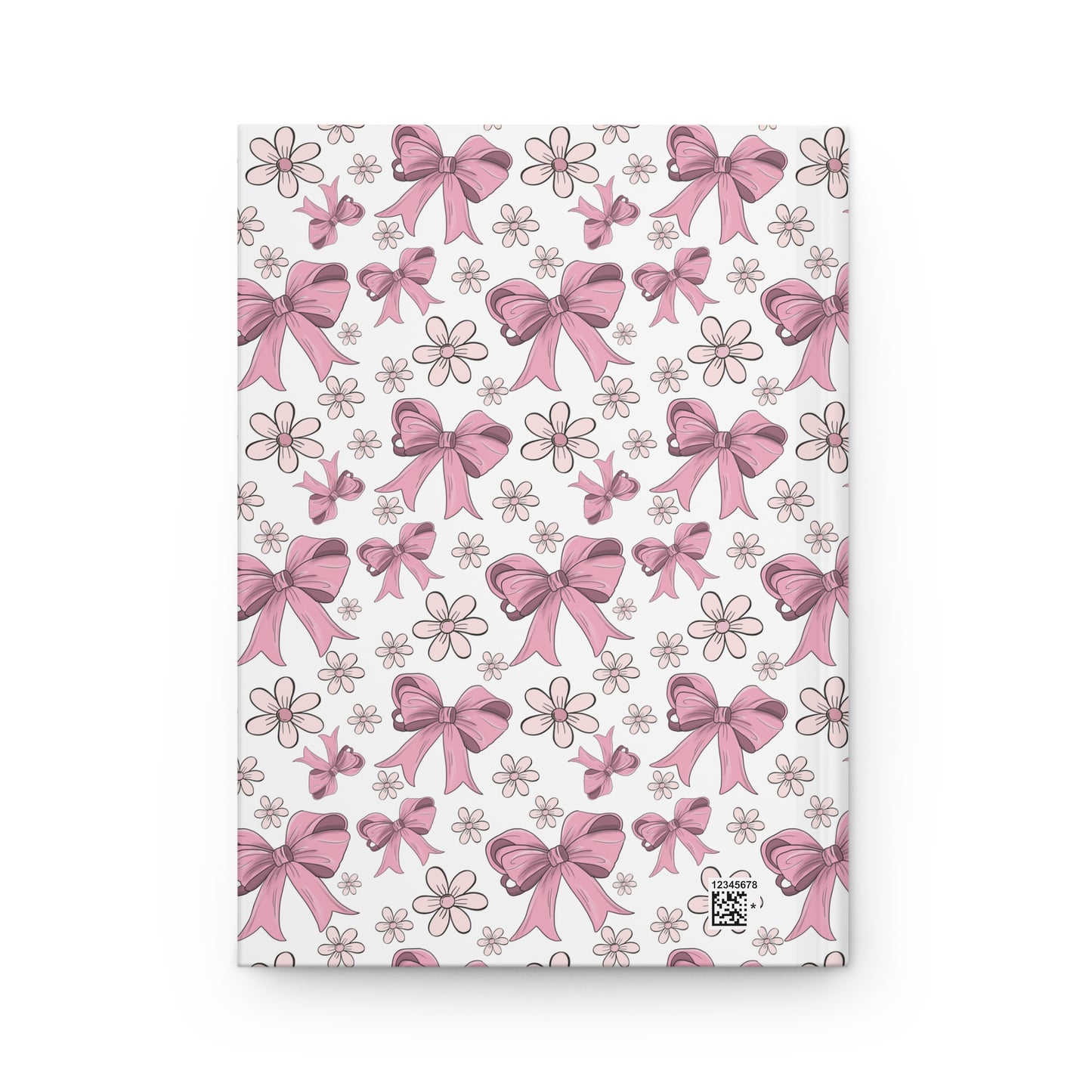 Pink Bow and Daisies Hardcover Journal | Floral Ribbon Pattern